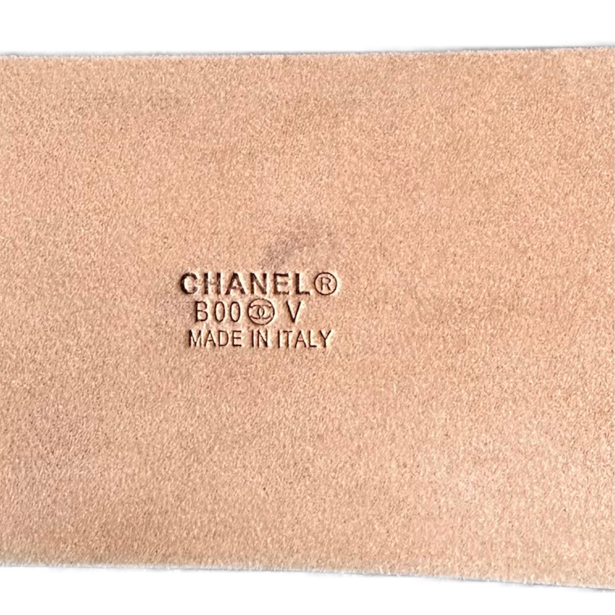 Chanel Interlocking "CC" Logo Belt - Black Calf Leather
