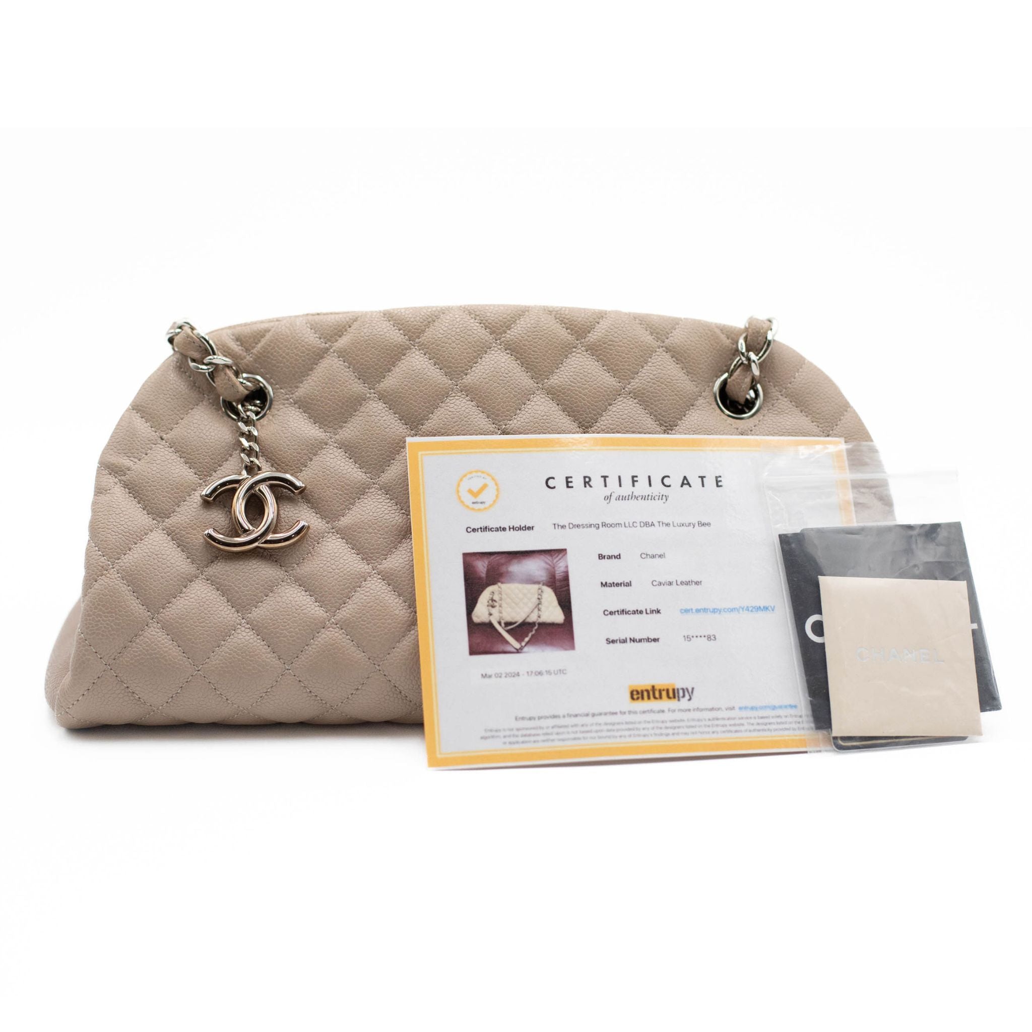 Chanel Mademoiselle Caviar Leather Bowler Bag - Beige - SOLD