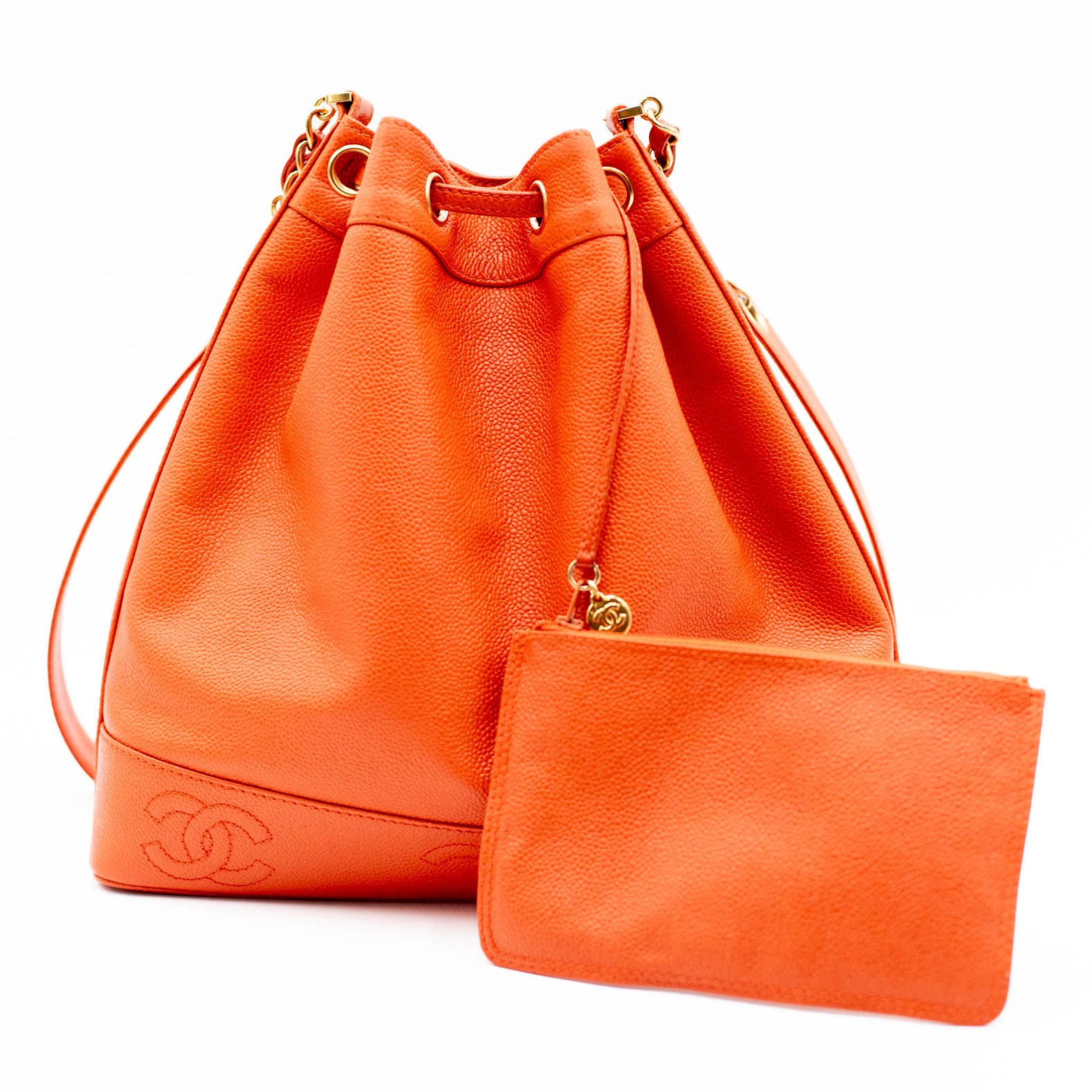 Chanel Vintage CC Drawstring Bucket Bag - Caviar Leather - SOLD