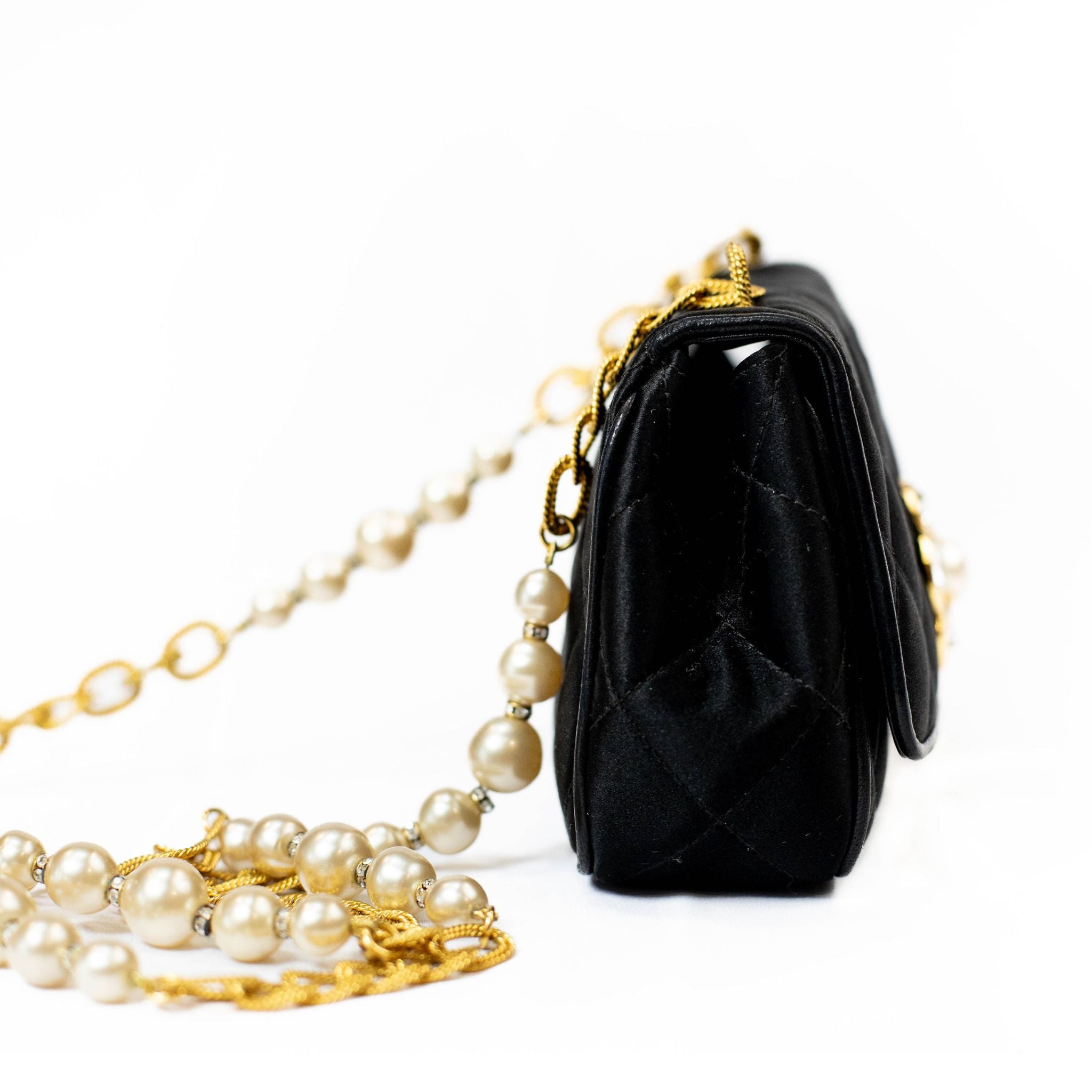 Chanel Diamond Quilted Satin Mini Flap Shoulder Bag - SOLD