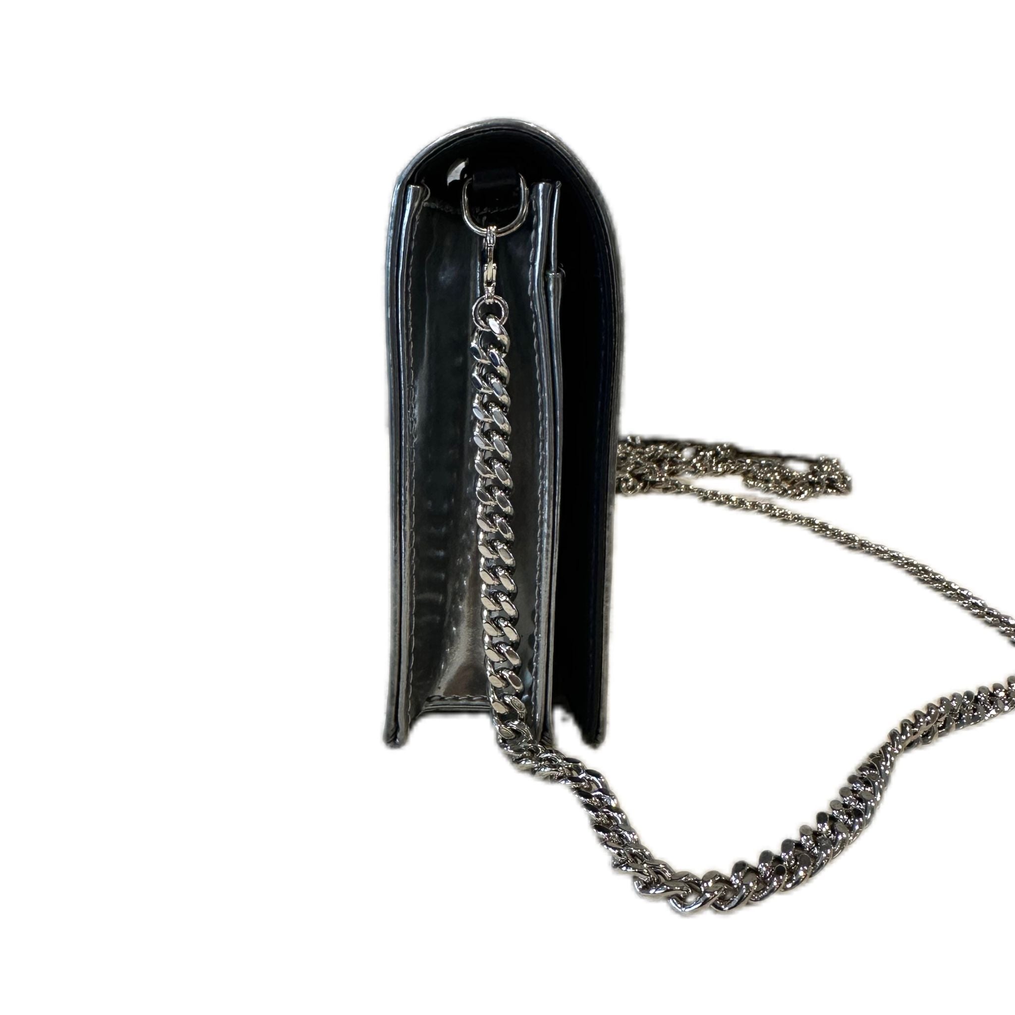 Christian Dior Metallic Patent Micro-Cannage Diorama Medium - Silver