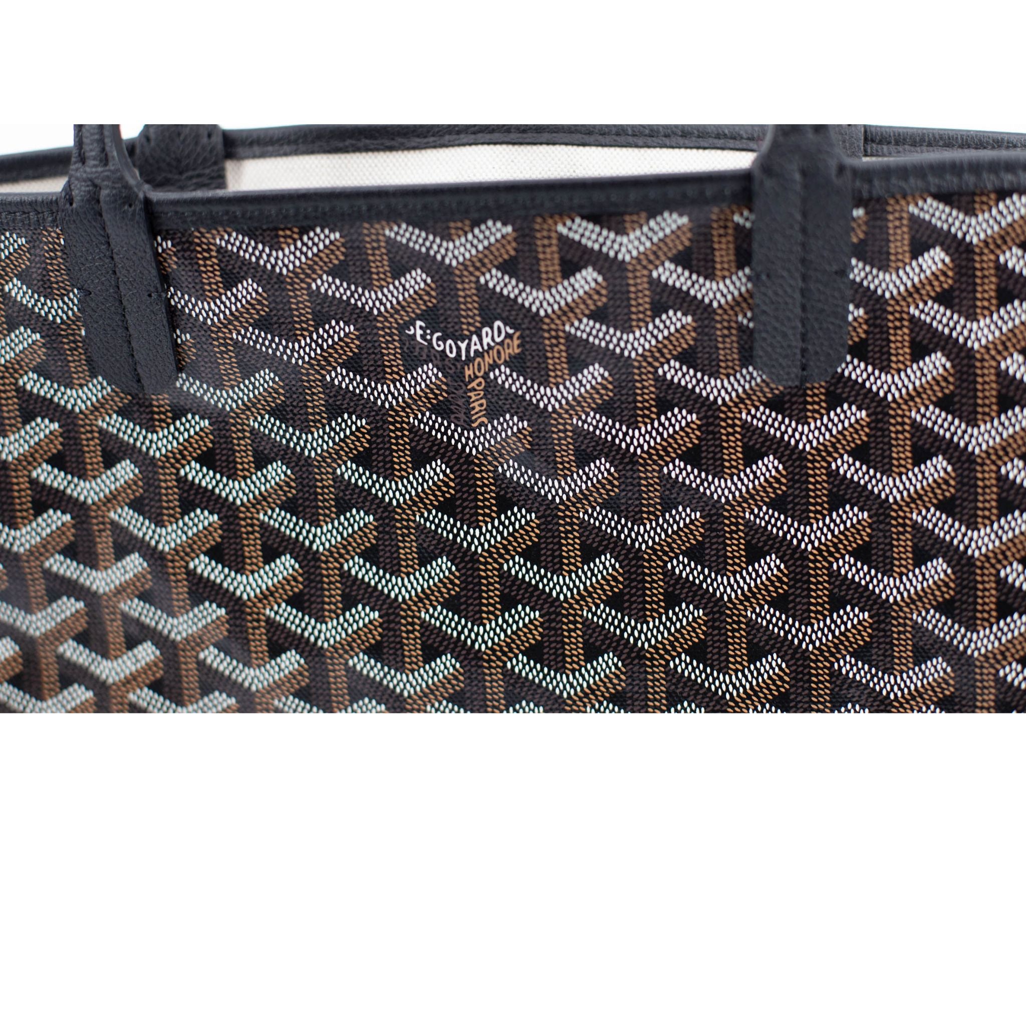 Goyard St. Louis PM Tote Handbag w/ pouch - Black - SOLD