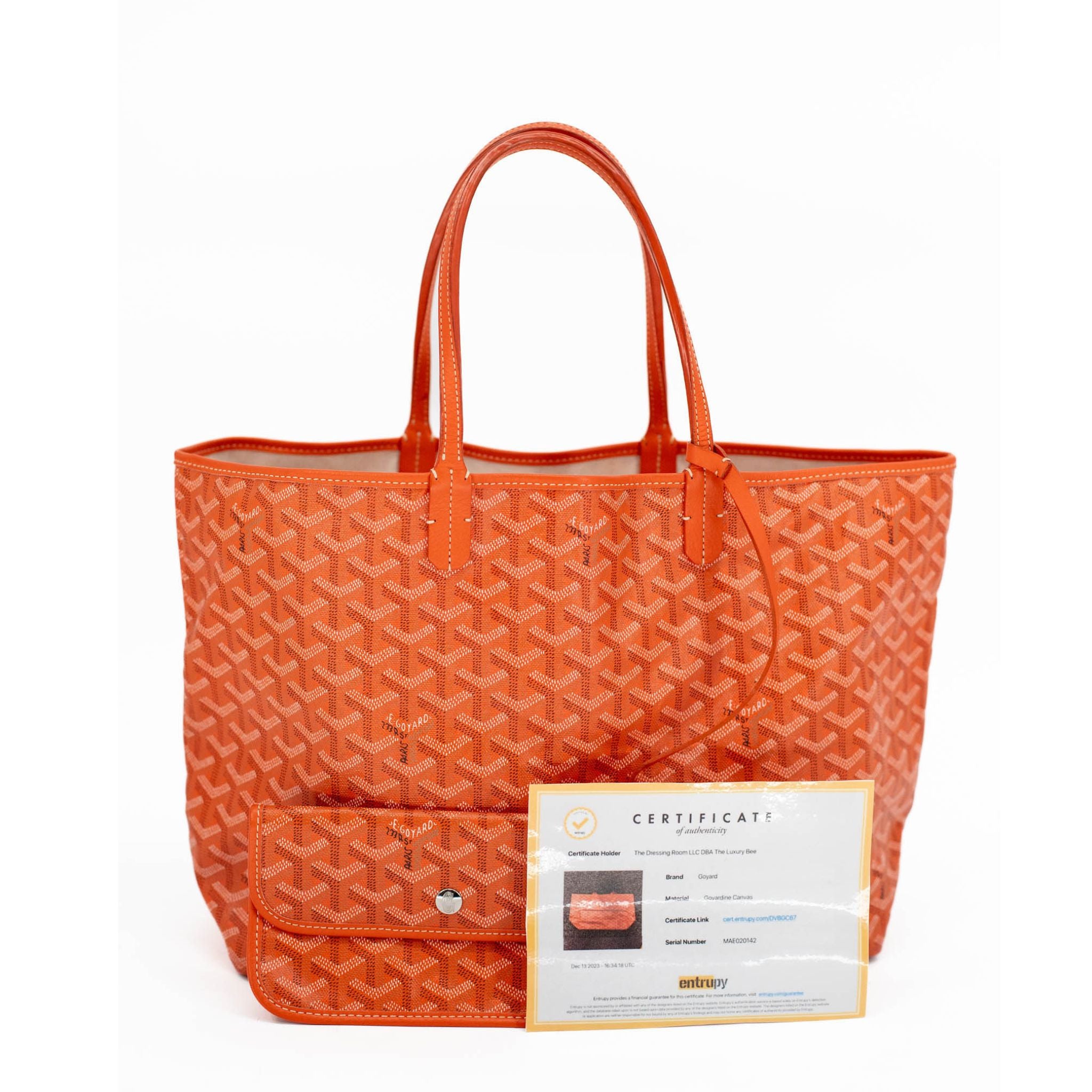 Goyard St. Louis PM Tote Handbag w/ pouch - Orange - SOLD