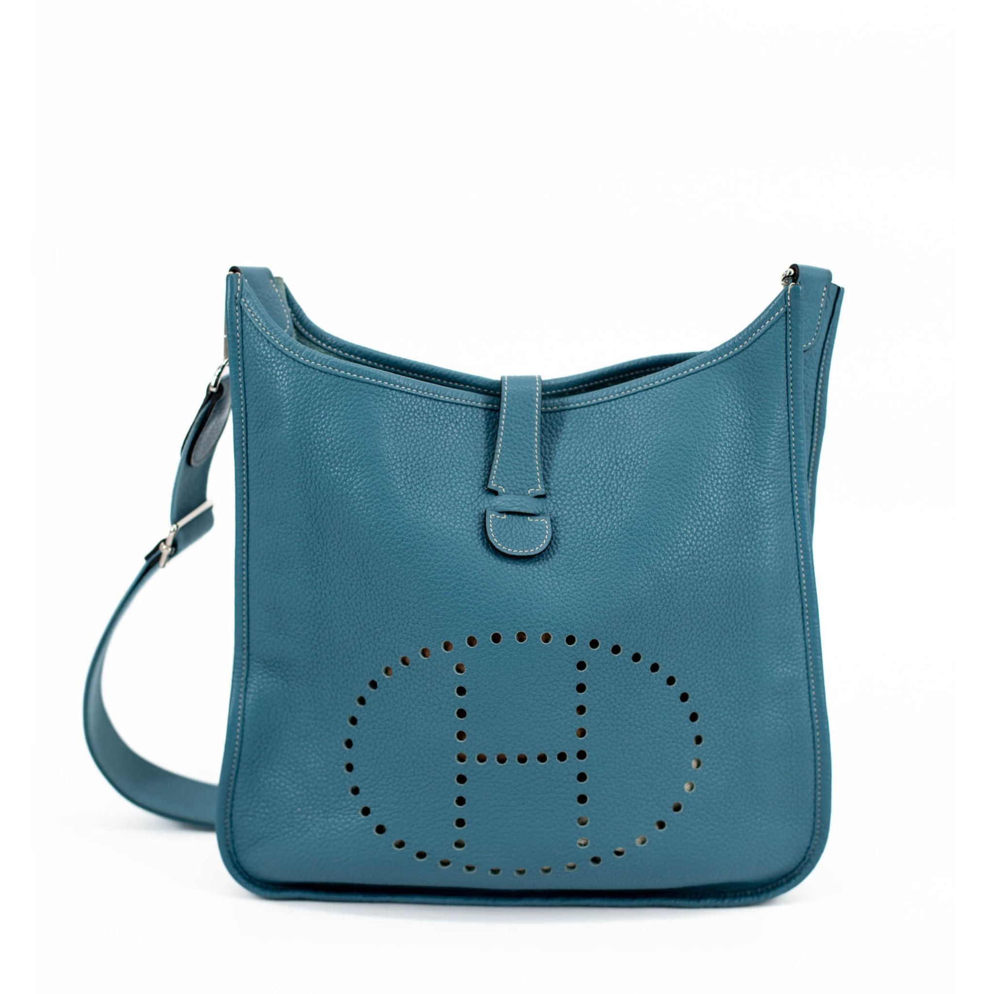 Hermés Taurillon Clemence Evelyne GM - Blue Jean - SOLD