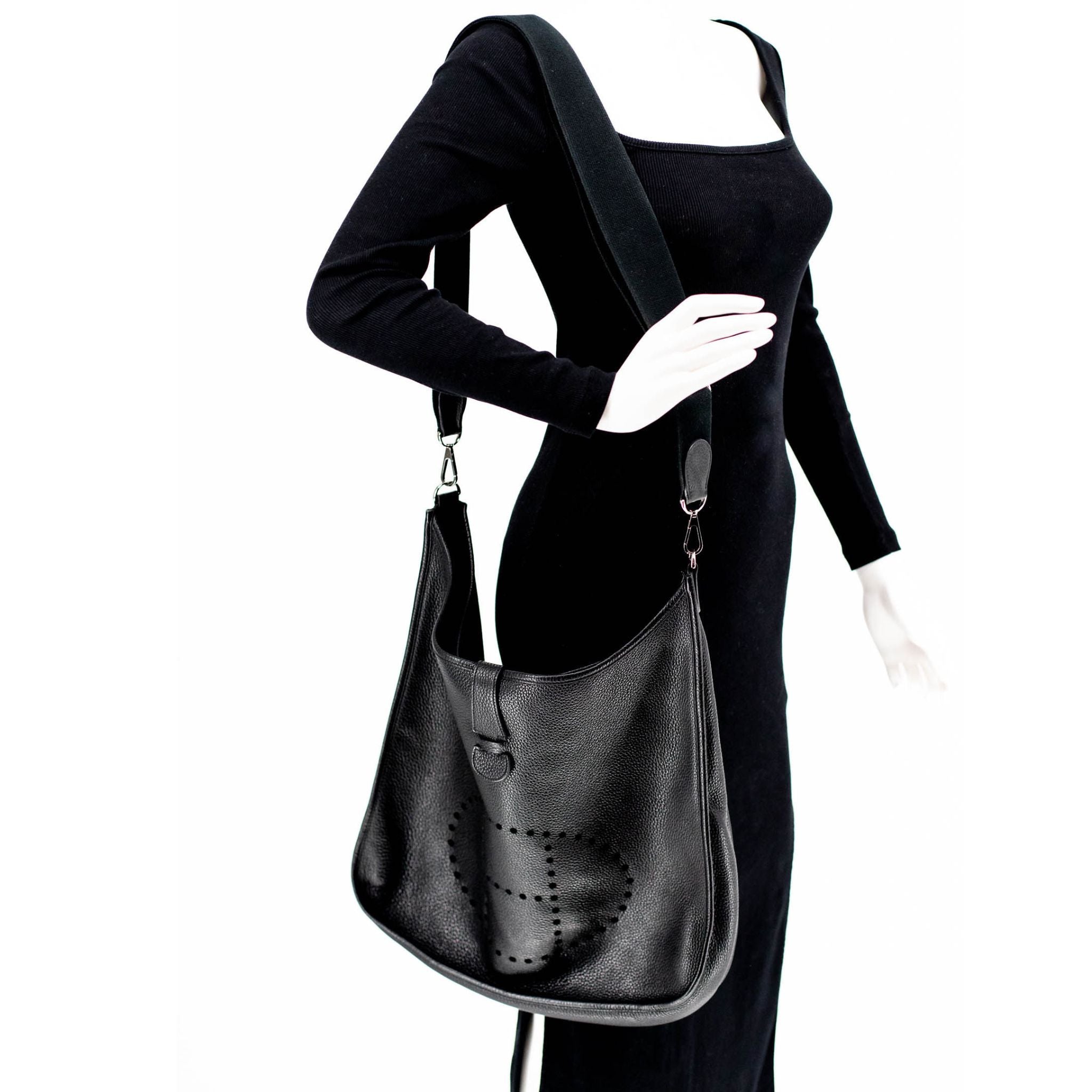 Hermes Taurillon Clemence Evelyne TGM - Black - SOLD