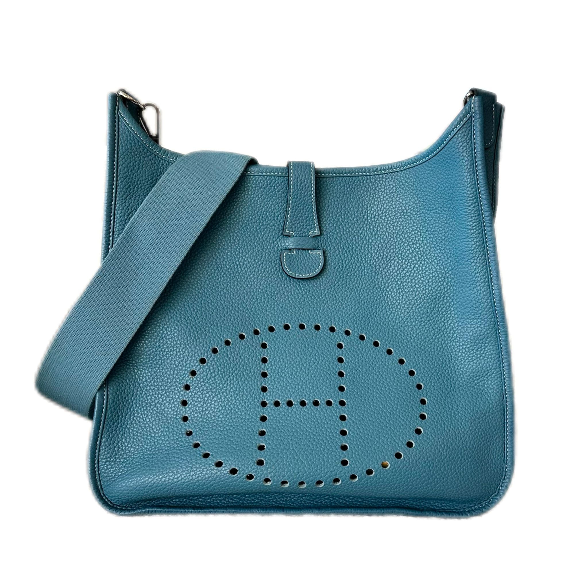 Hermés Taurillon Clemence Evelyne GM - Blue Jean - SOLD