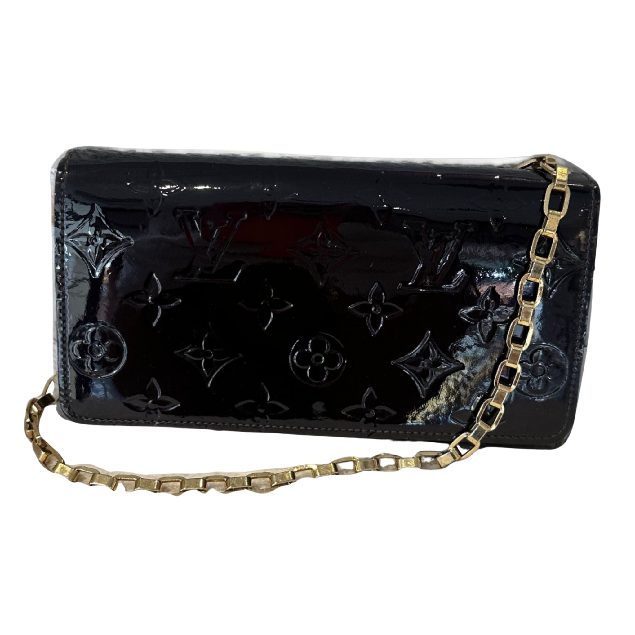 Louis Vuitton Vernis Portefeuille Sara Wallet on Chain - Amarante
