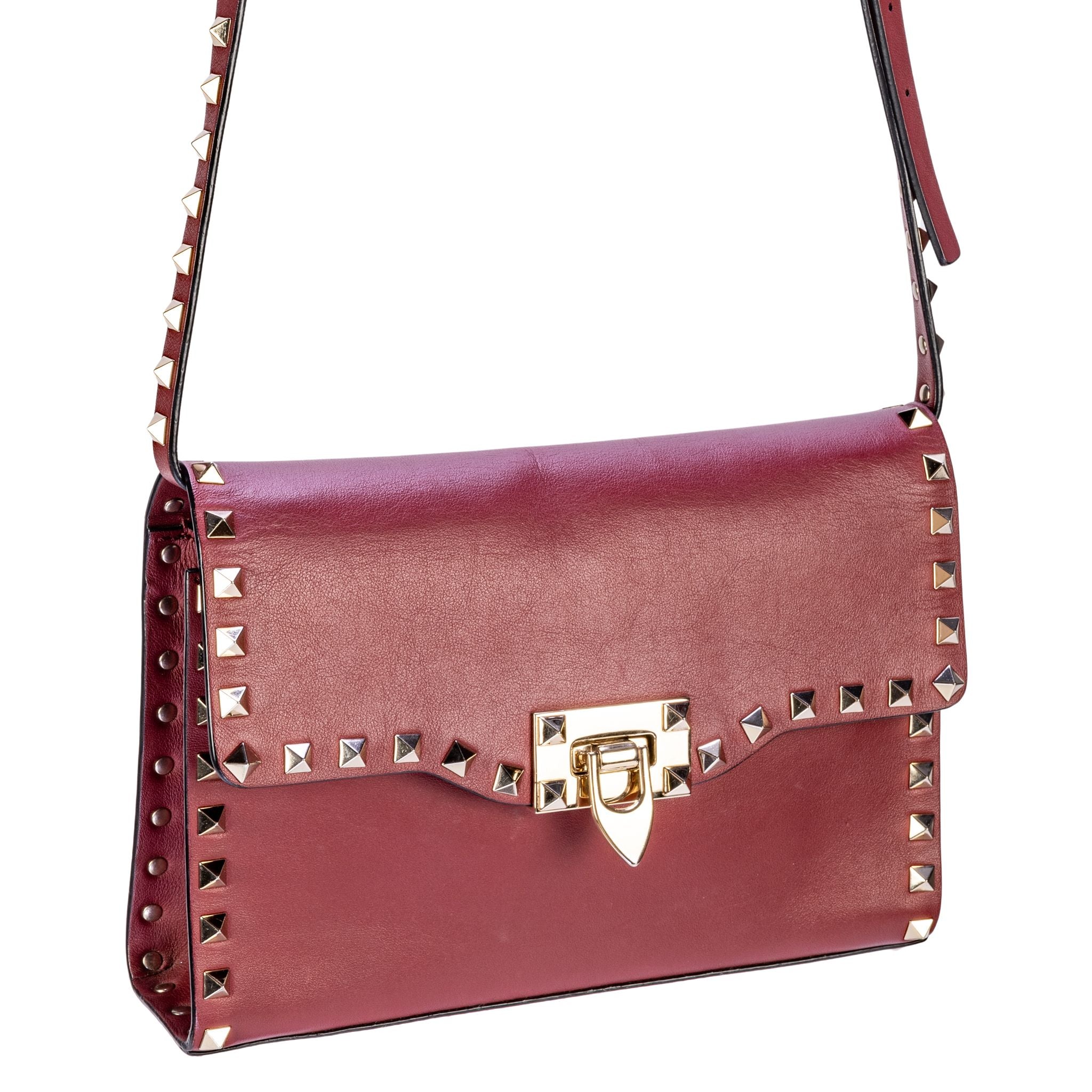 Valentino Garavani Rockstud Crossbody - Dark Red