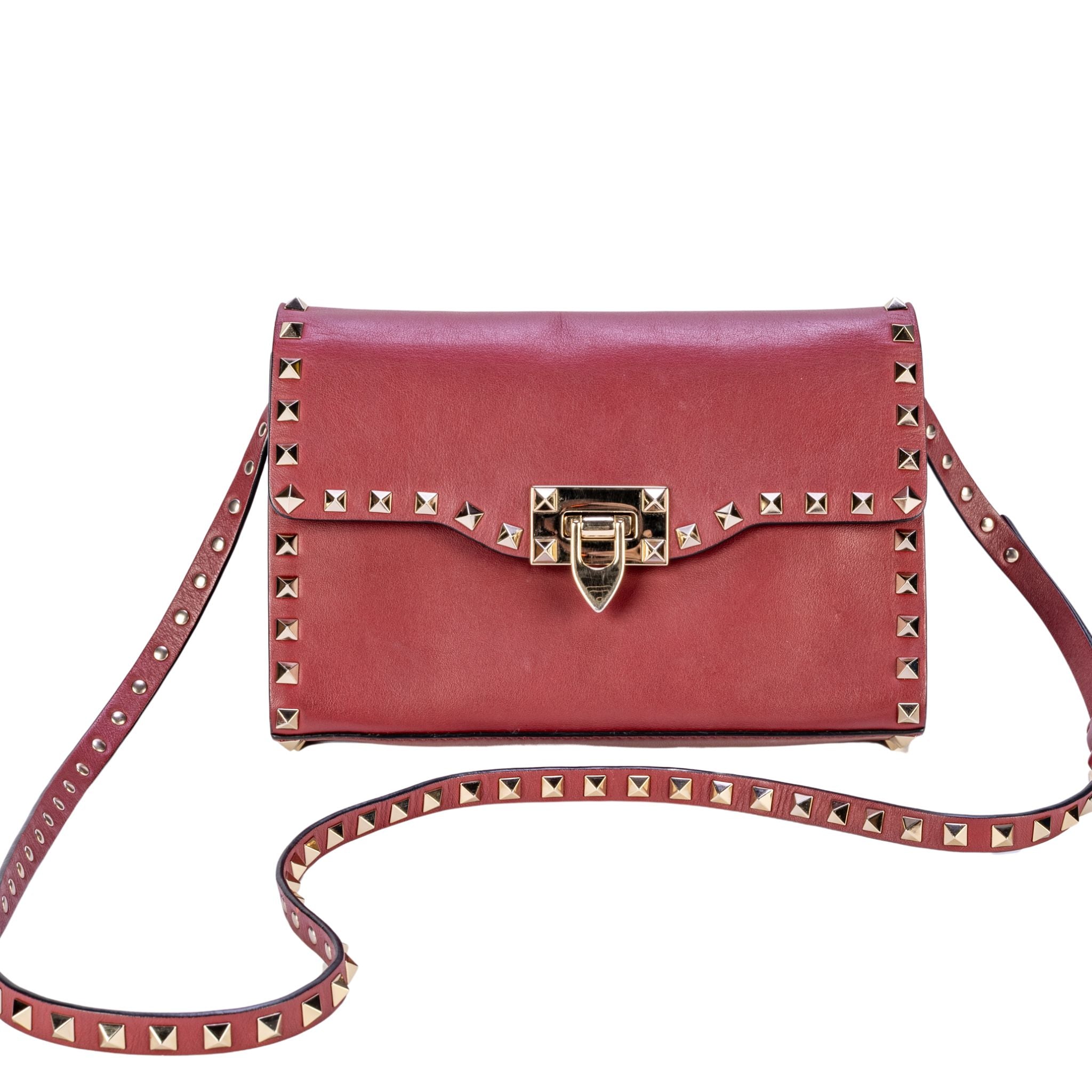 Valentino Garavani Rockstud Crossbody - Dark Red