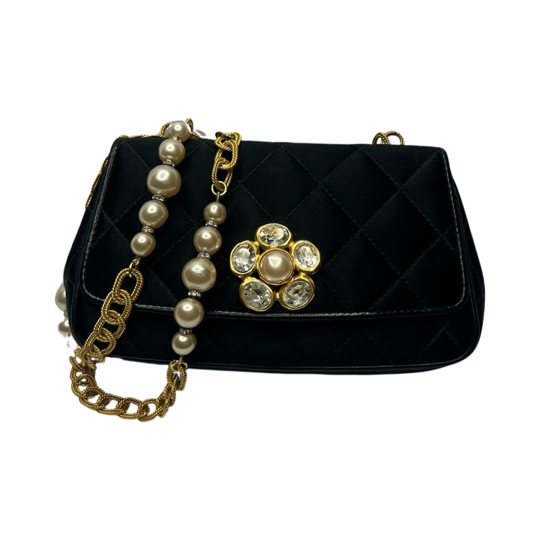 Chanel Diamond Quilted Satin Mini Flap Shoulder Bag