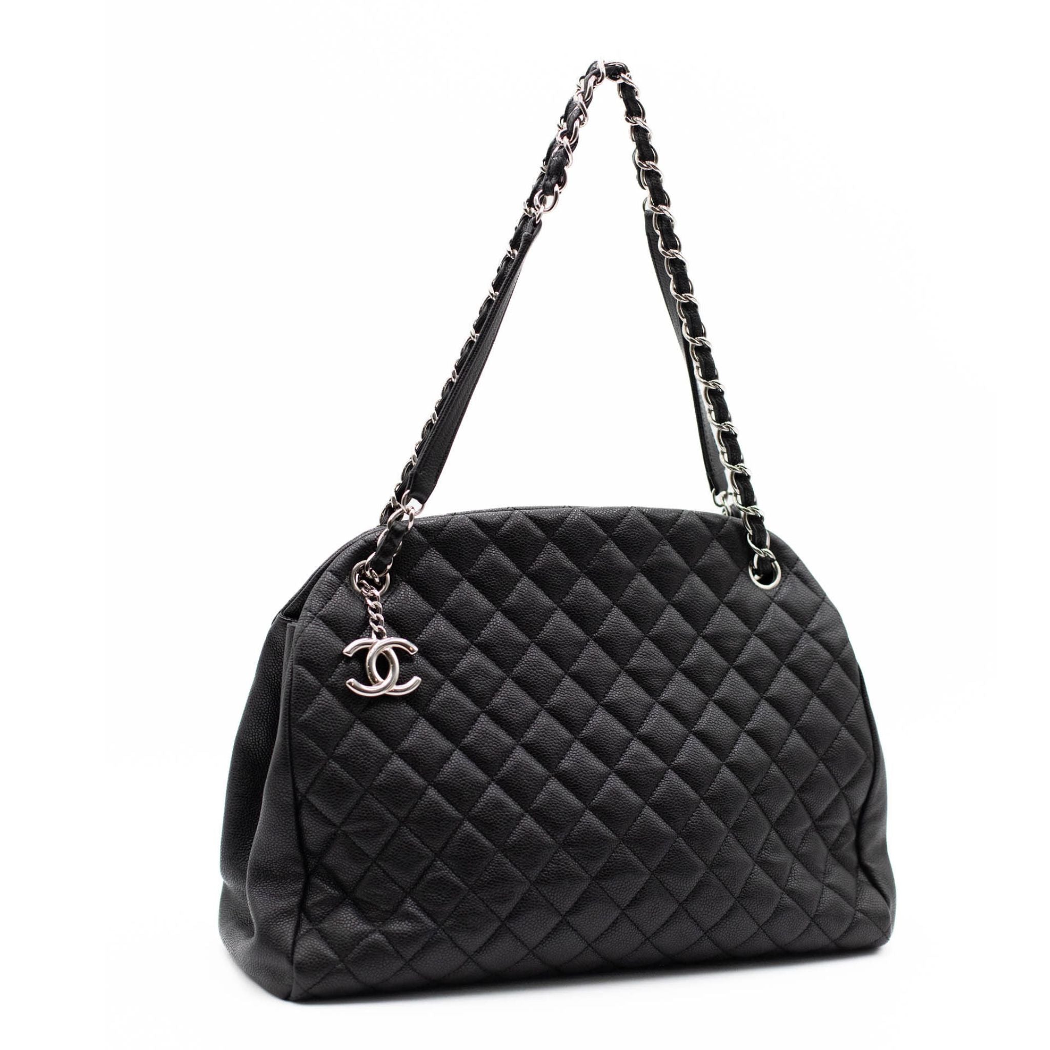 Chanel Just Mademoiselle Caviar Leather Bowler Bag