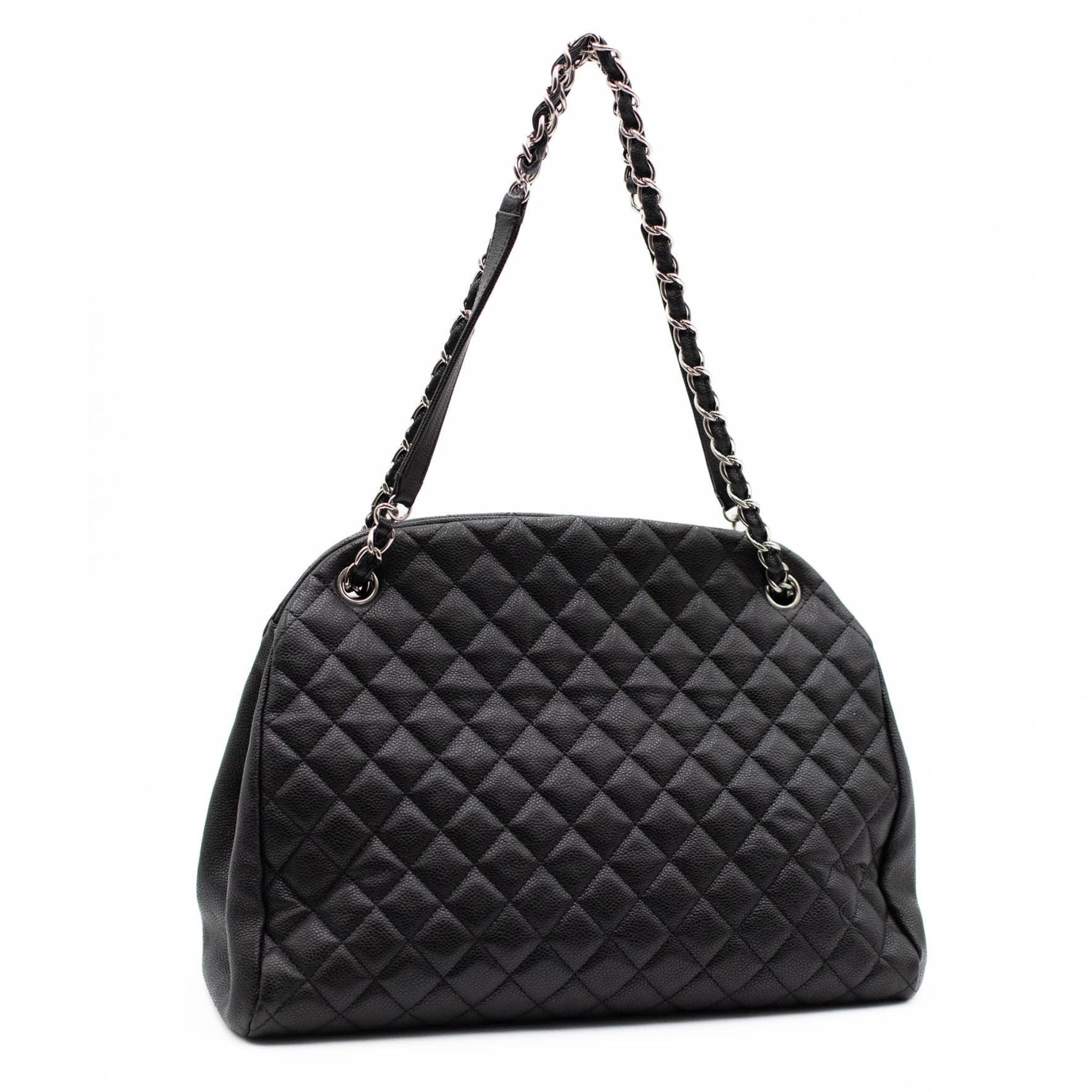 Chanel Just Mademoiselle Caviar Leather Bowler Bag - Black