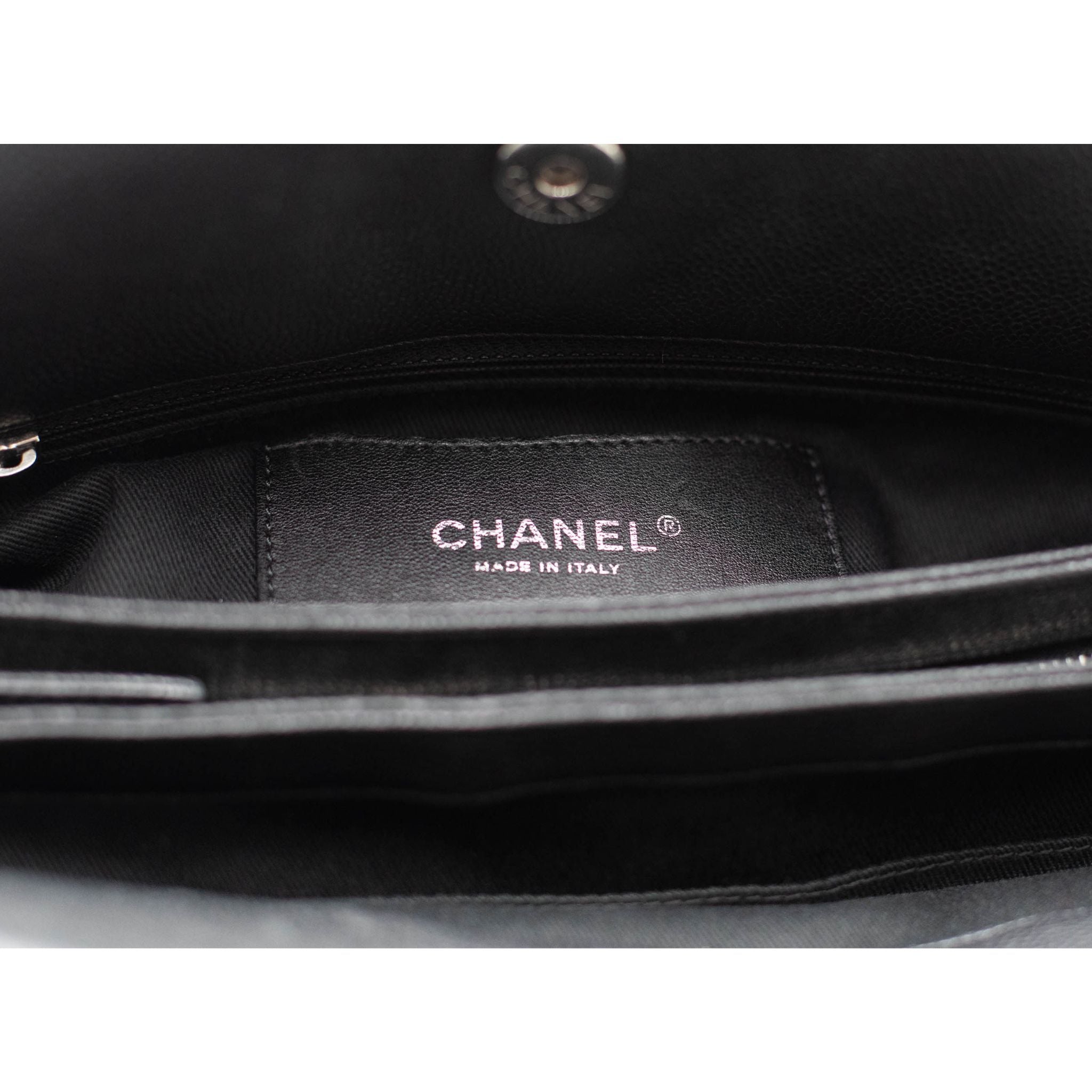 Chanel Just Mademoiselle Caviar Leather Bowler Bag - Black