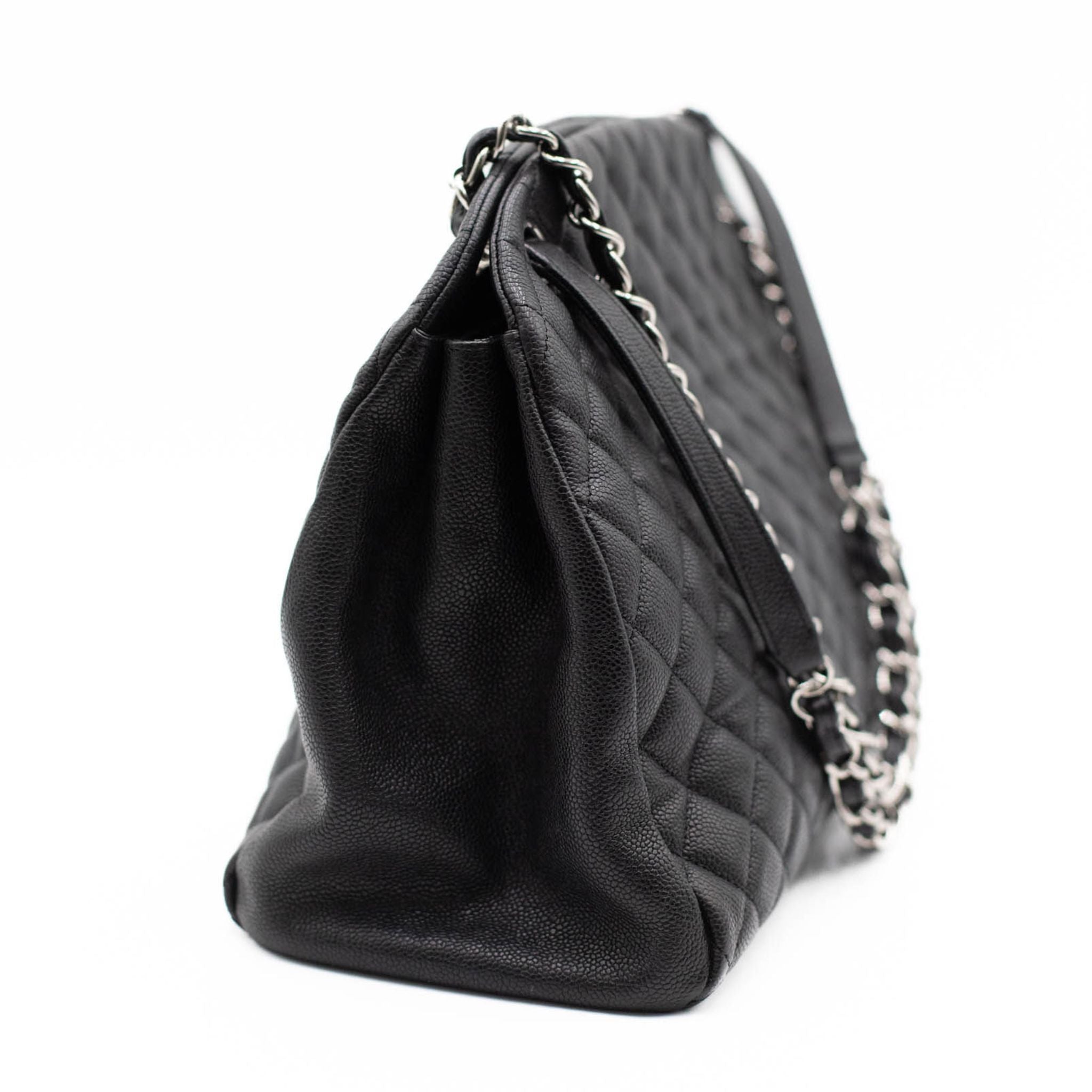 Chanel Just Mademoiselle Caviar Leather Bowler Bag - Black