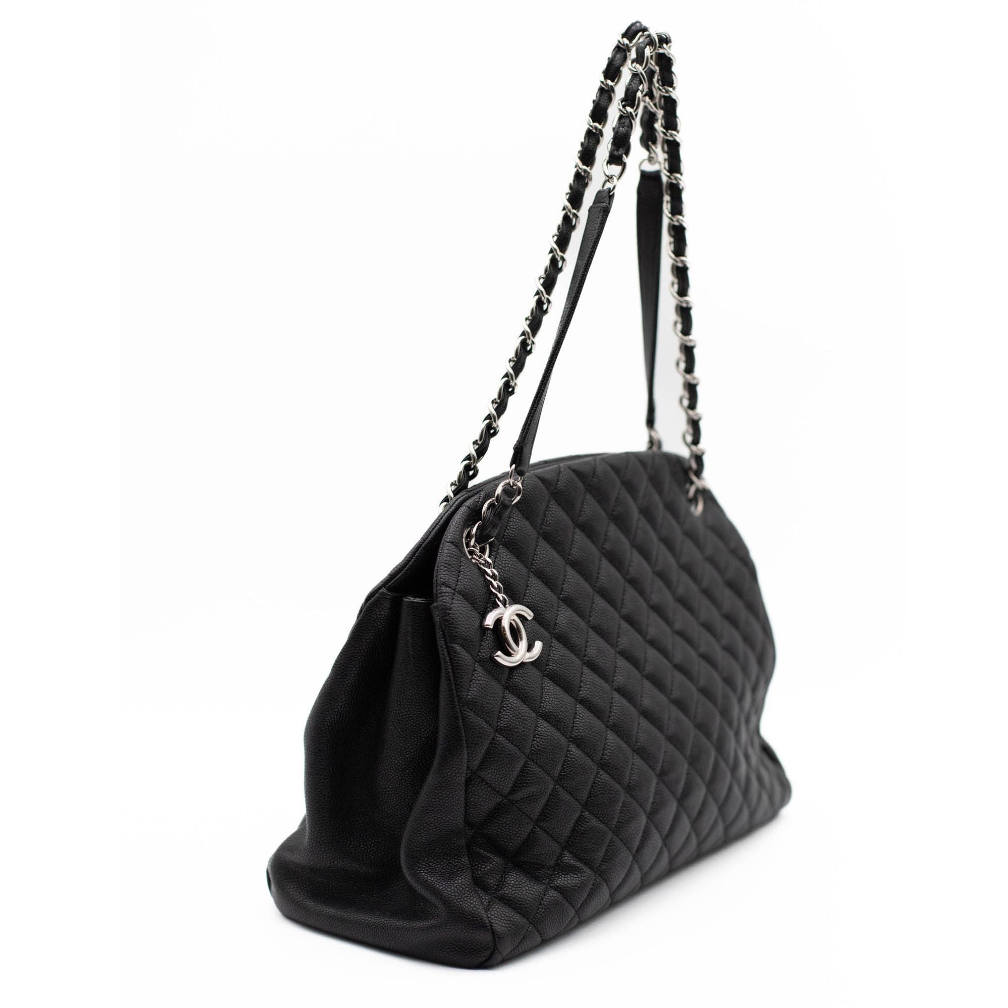 Chanel Just Mademoiselle Caviar Leather Bowler Bag - Black