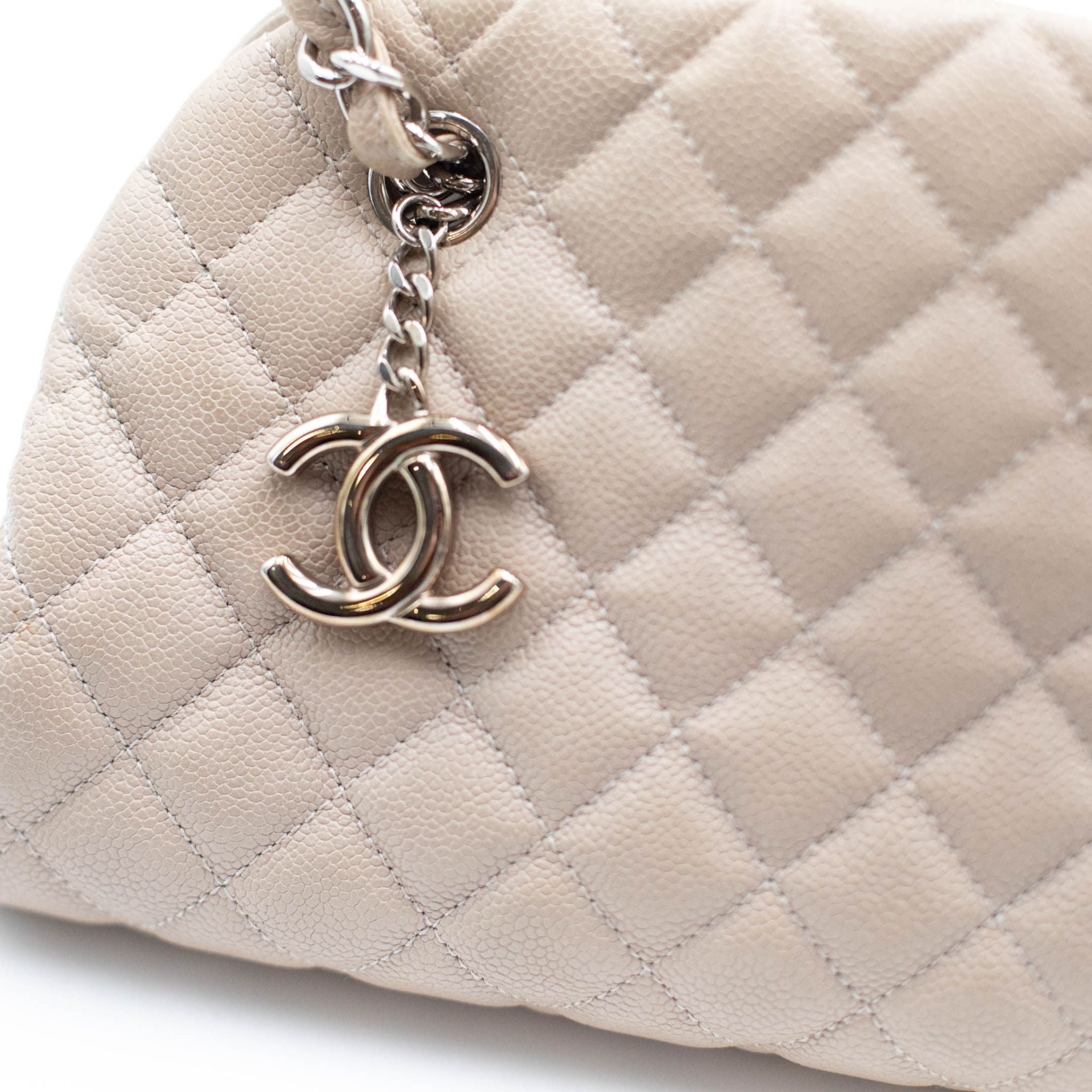 Chanel Mademoiselle Caviar Leather Bowler Bag - Beige