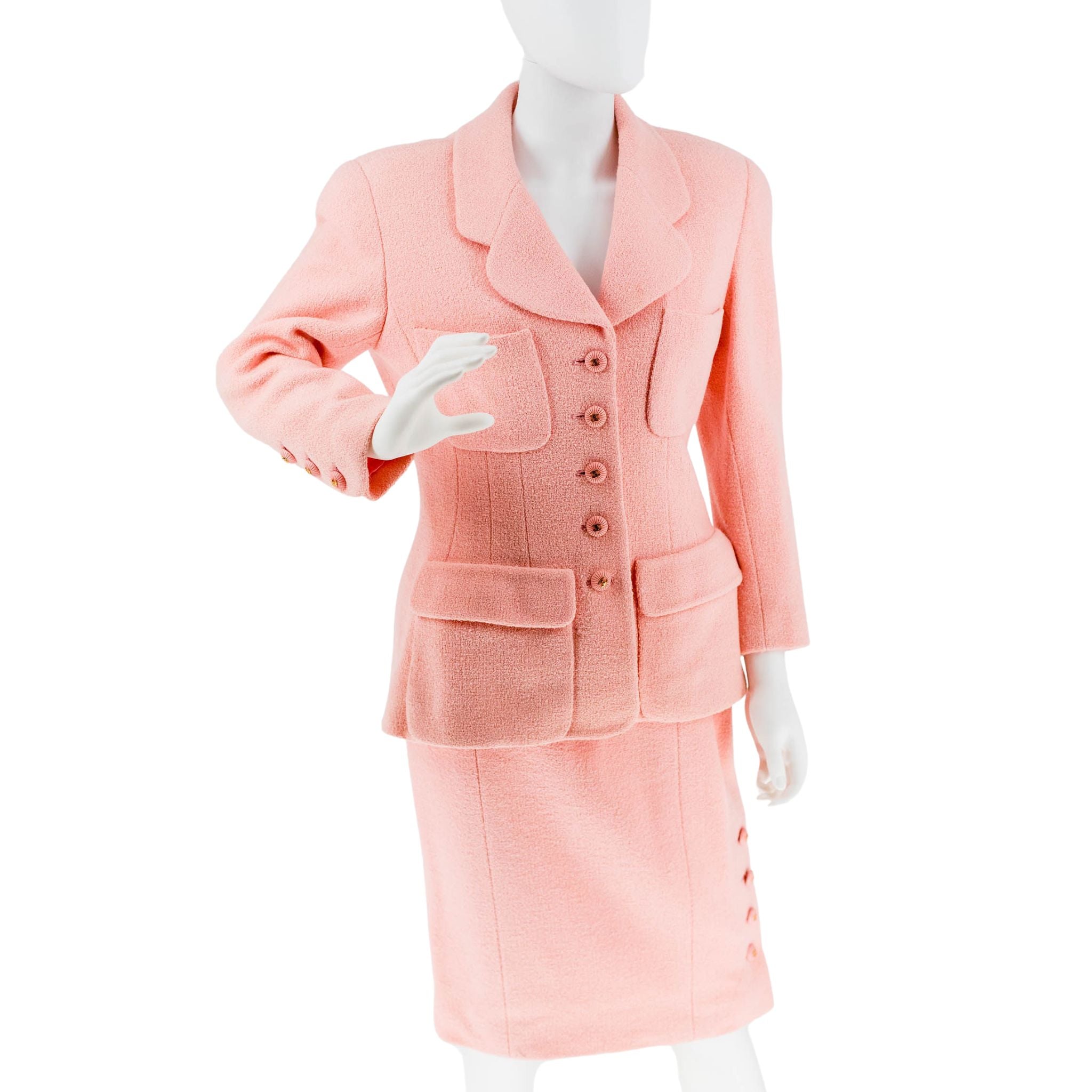 Chanel Pink Bouclé Tailleur Set - Skirt Suit - SOLD