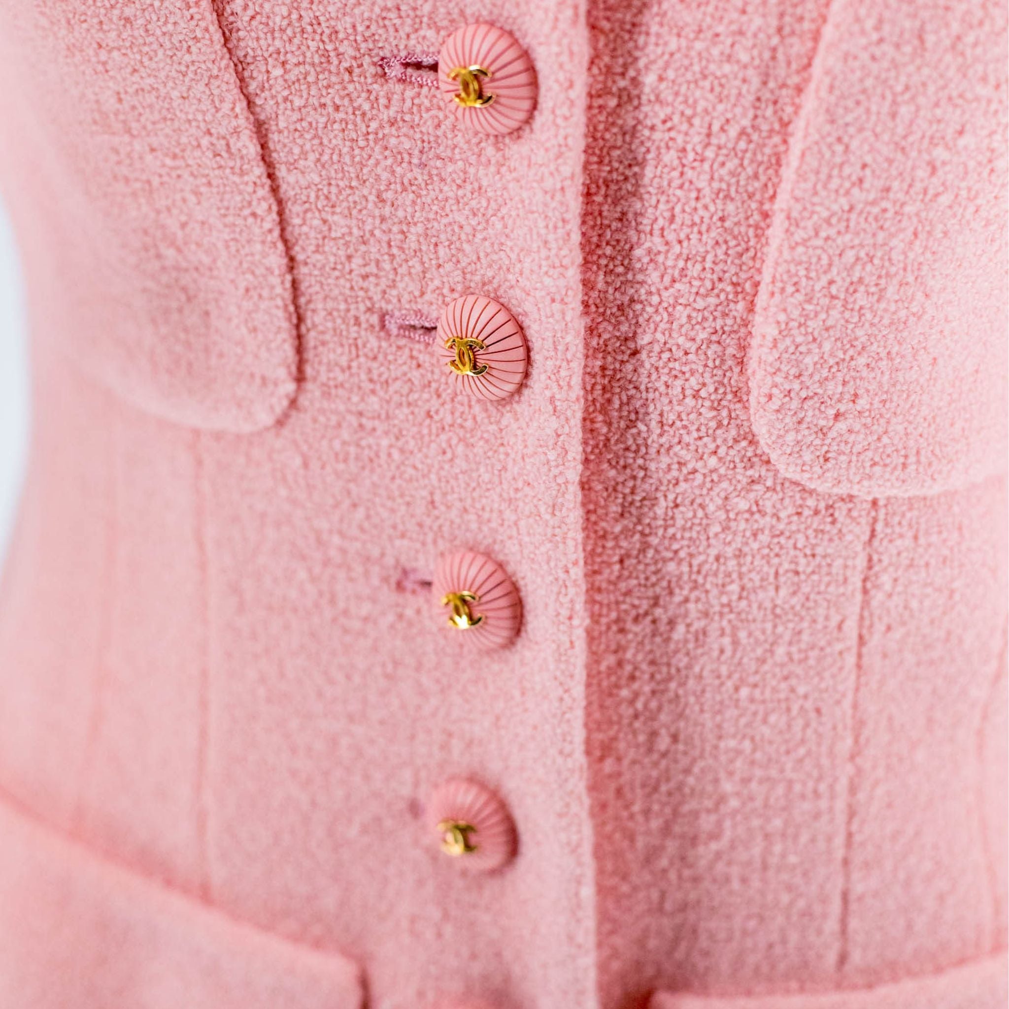 Chanel Pink Bouclé Tailleur Set - Skirt Suit - SOLD