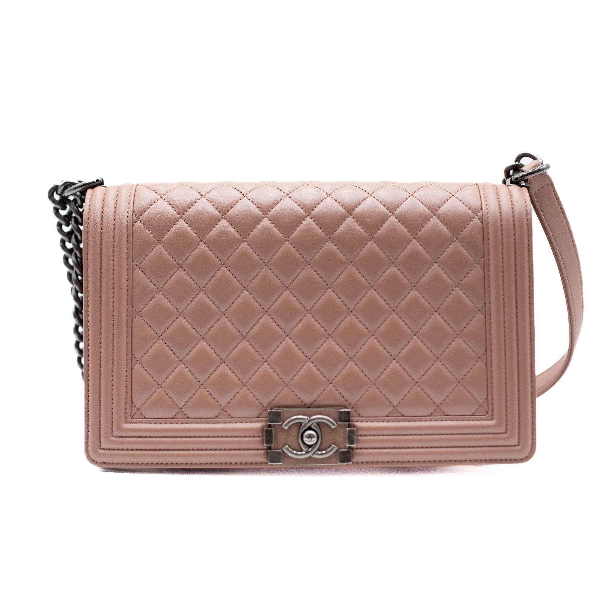 Chanel Quilted Calfskin Medium Boy Bag - Blush