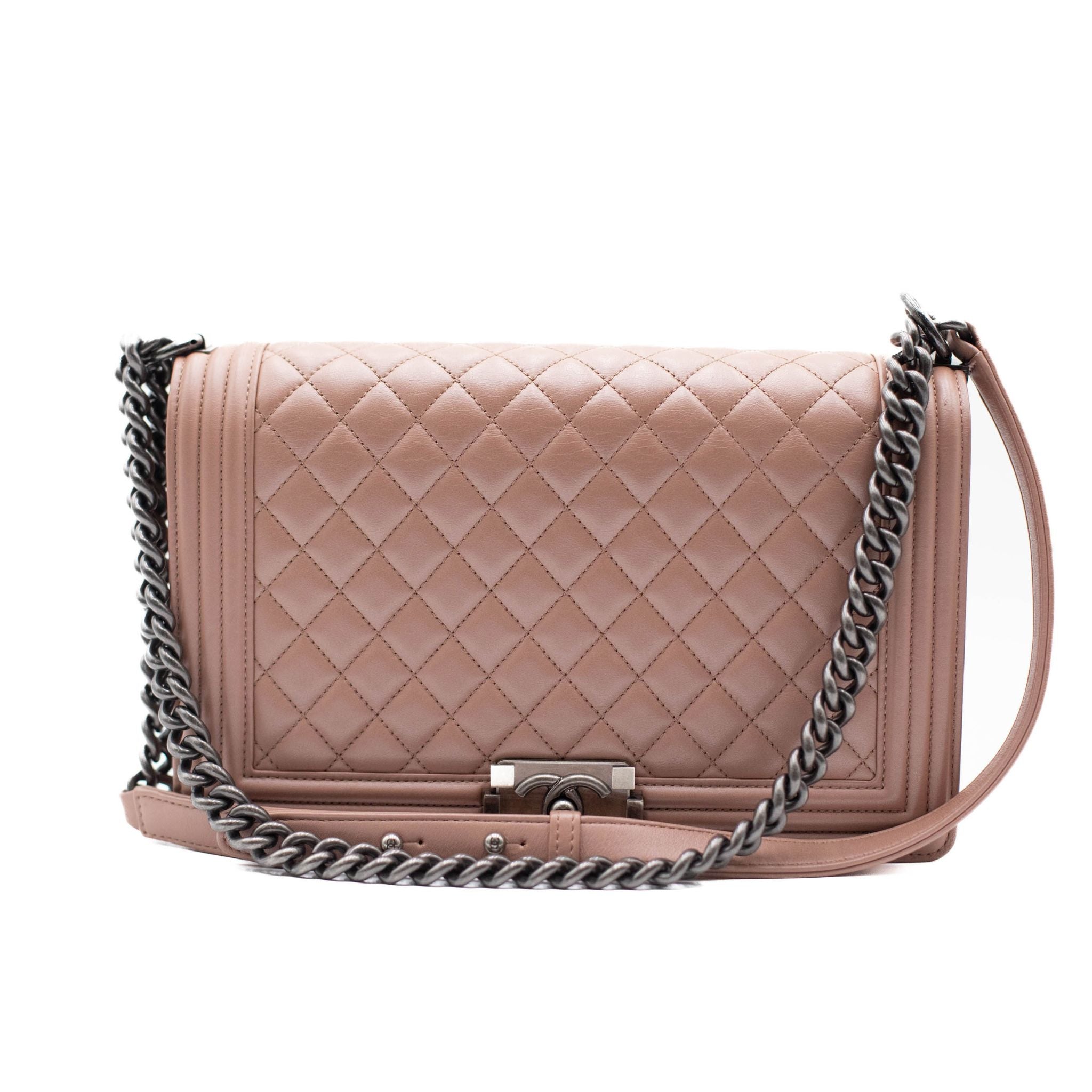 Chanel Quilted Calfskin Medium Boy Bag - Blush