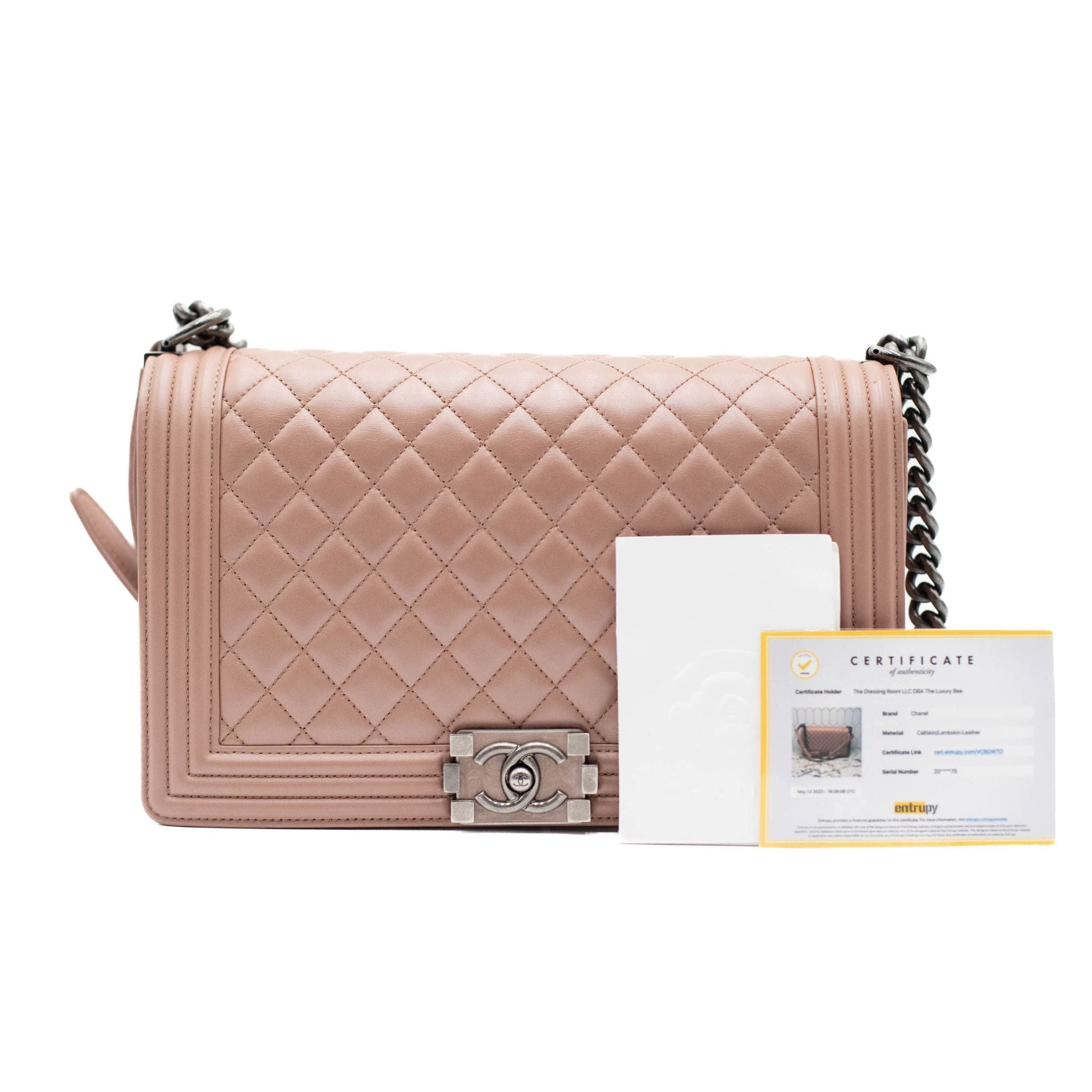 Chanel Quilted Calfskin Medium Boy Bag - Blush