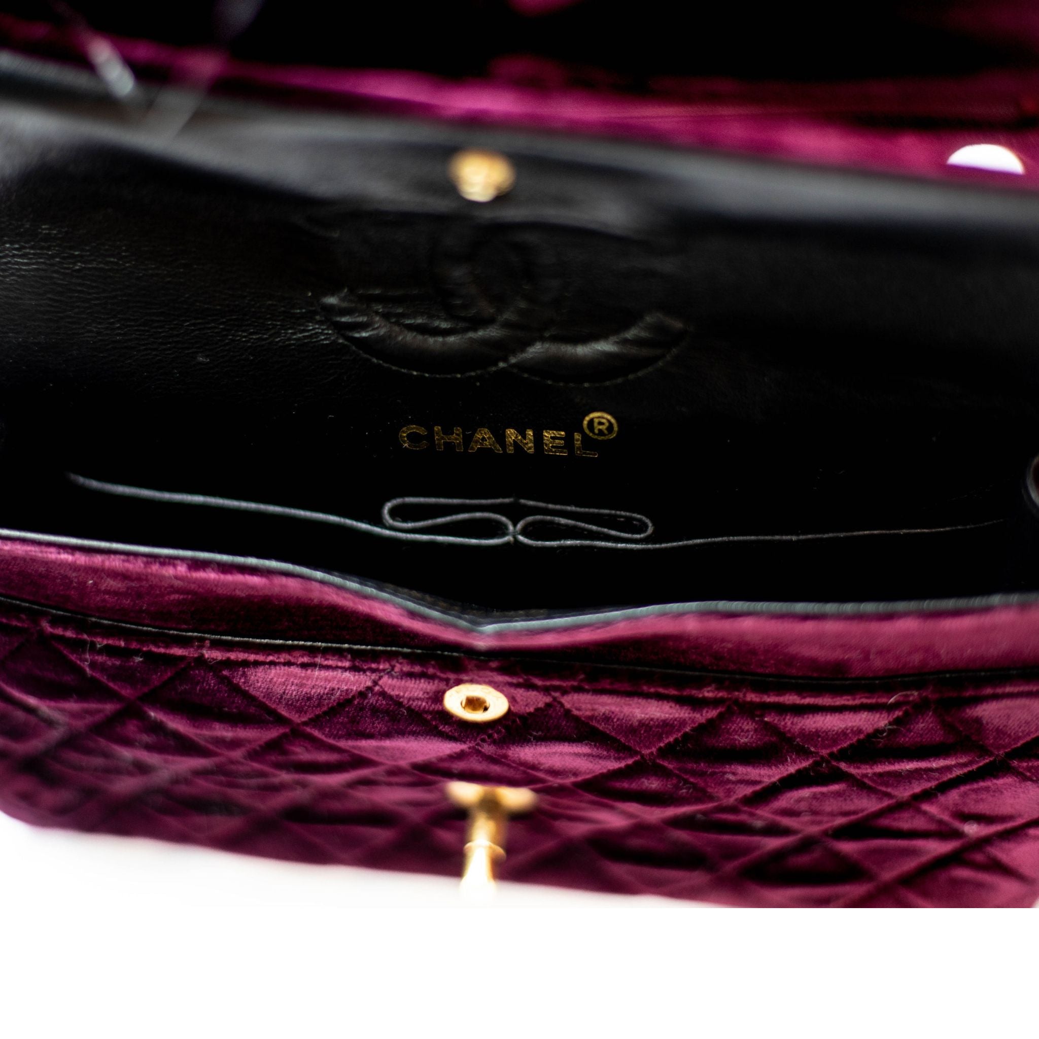 Chanel Quilted Velvet Double Flap Handbag - SOLD