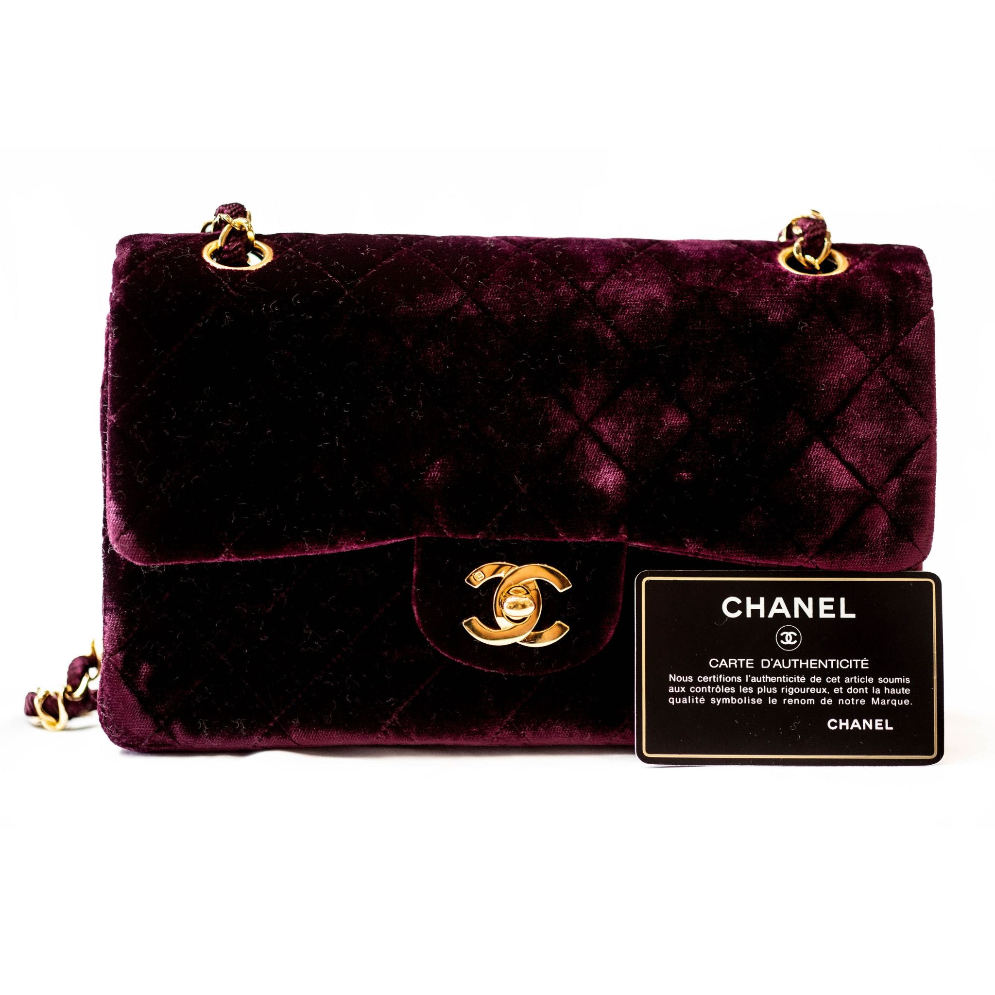 Chanel Quilted Velvet Double Flap Handbag - SOLD