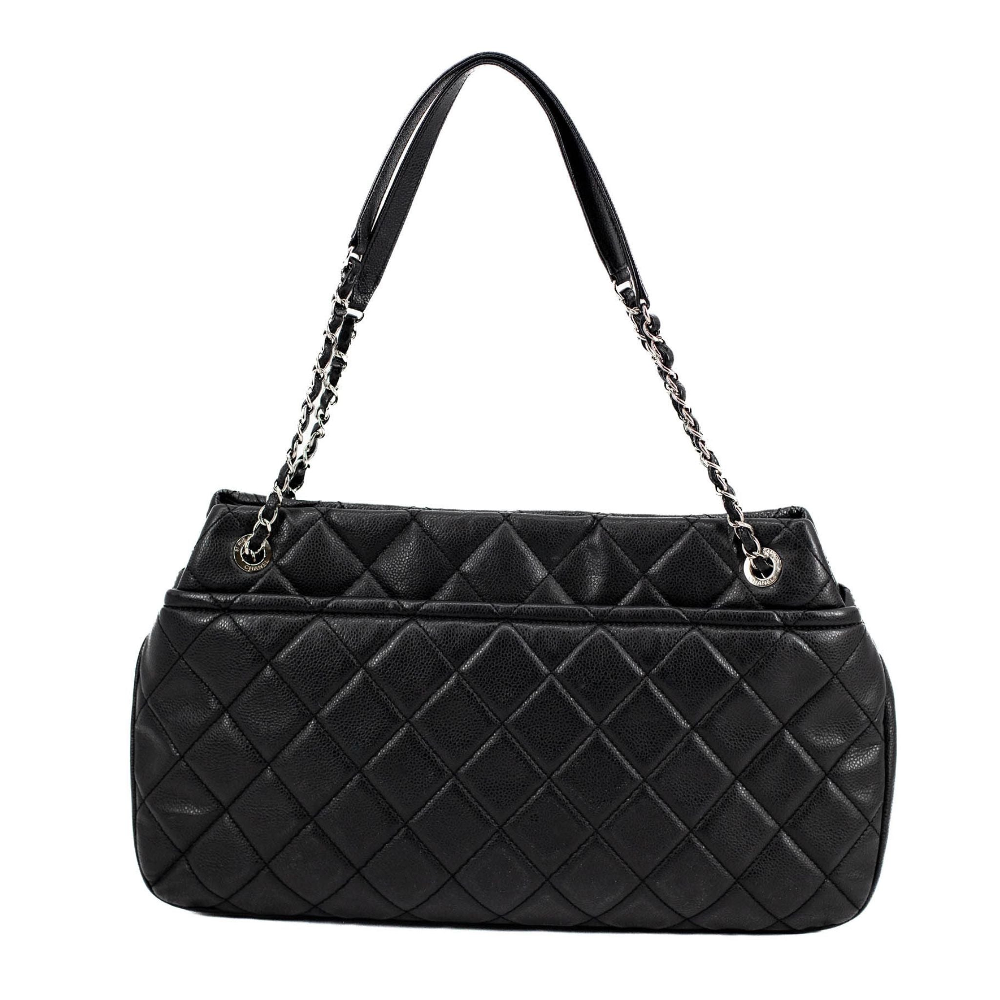 Chanel Timeless Soft Quilted Caviar Shopping Tote - Black