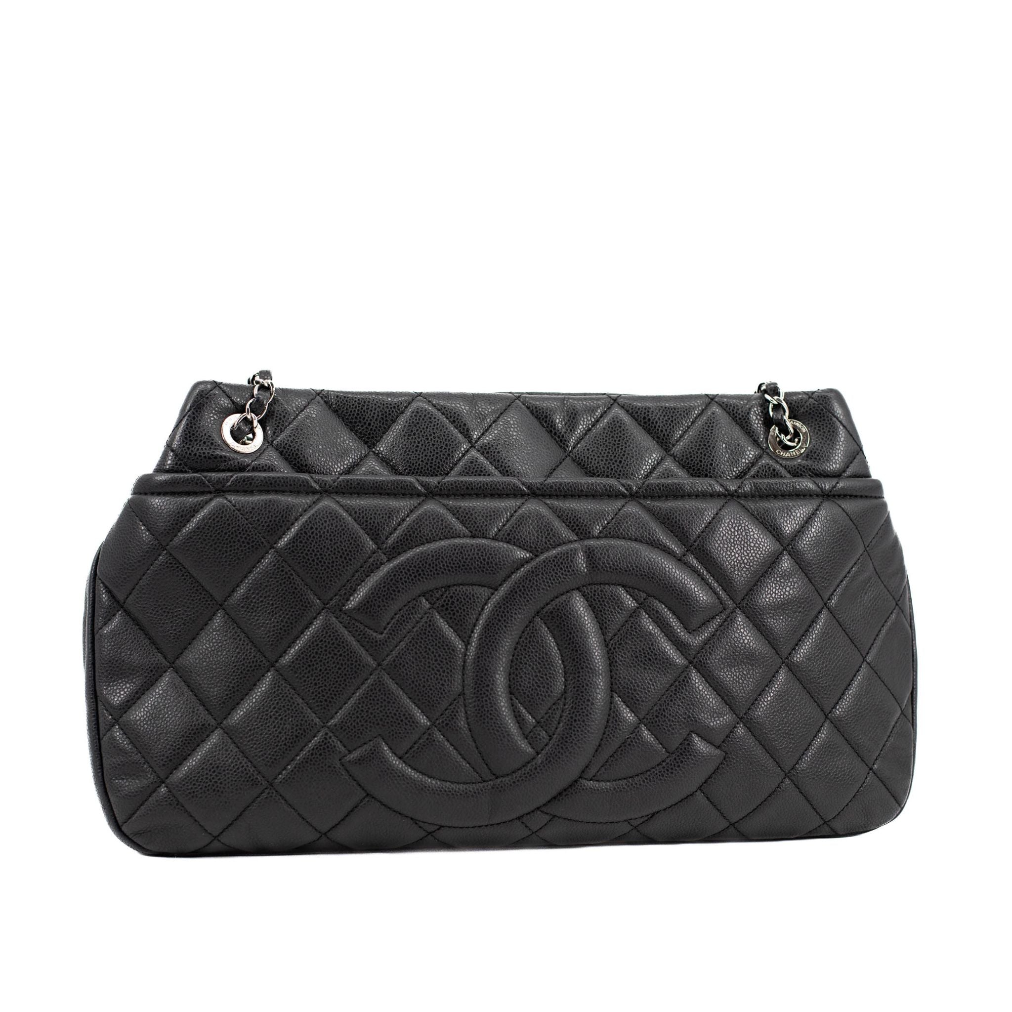 Chanel Timeless Soft Quilted Caviar Shopping Tote - Black