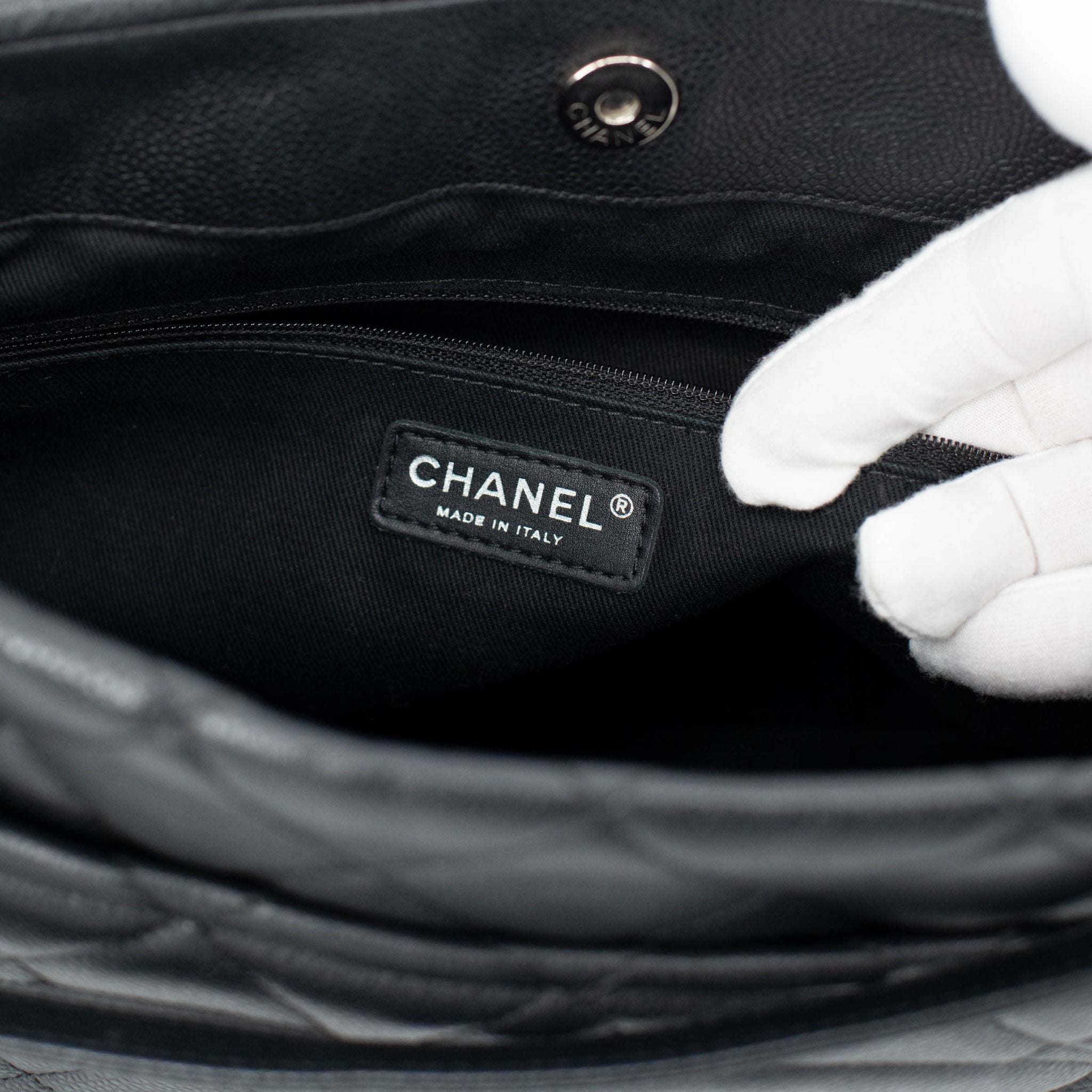 Chanel Timeless Soft Quilted Caviar Shopping Tote - Black