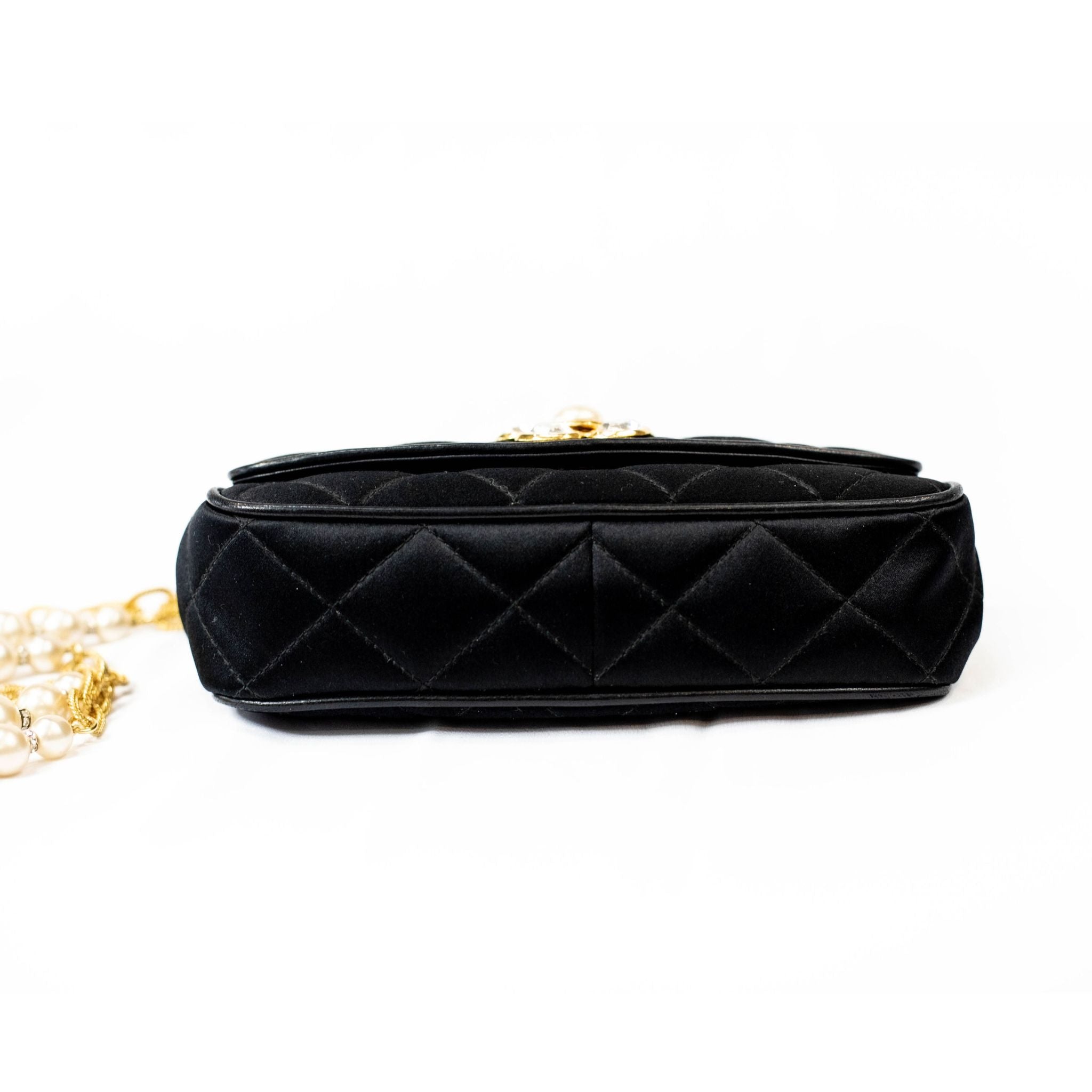 Chanel Diamond Quilted Satin Mini Flap Shoulder Bag