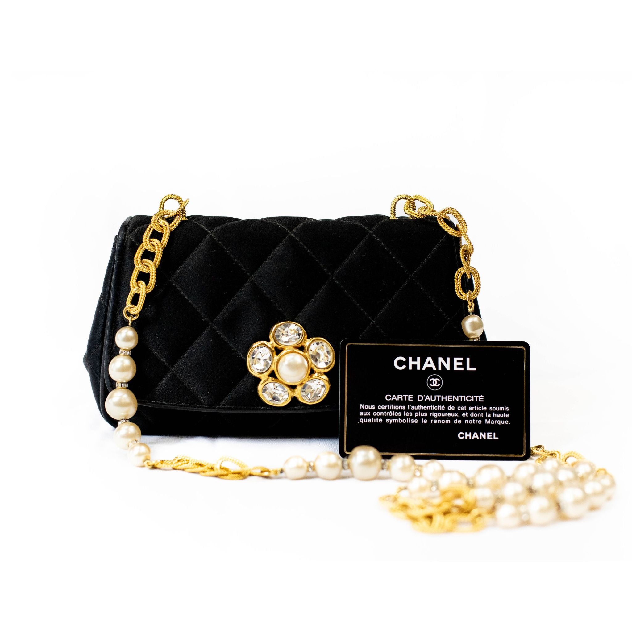 Chanel Diamond Quilted Satin Mini Flap Shoulder Bag