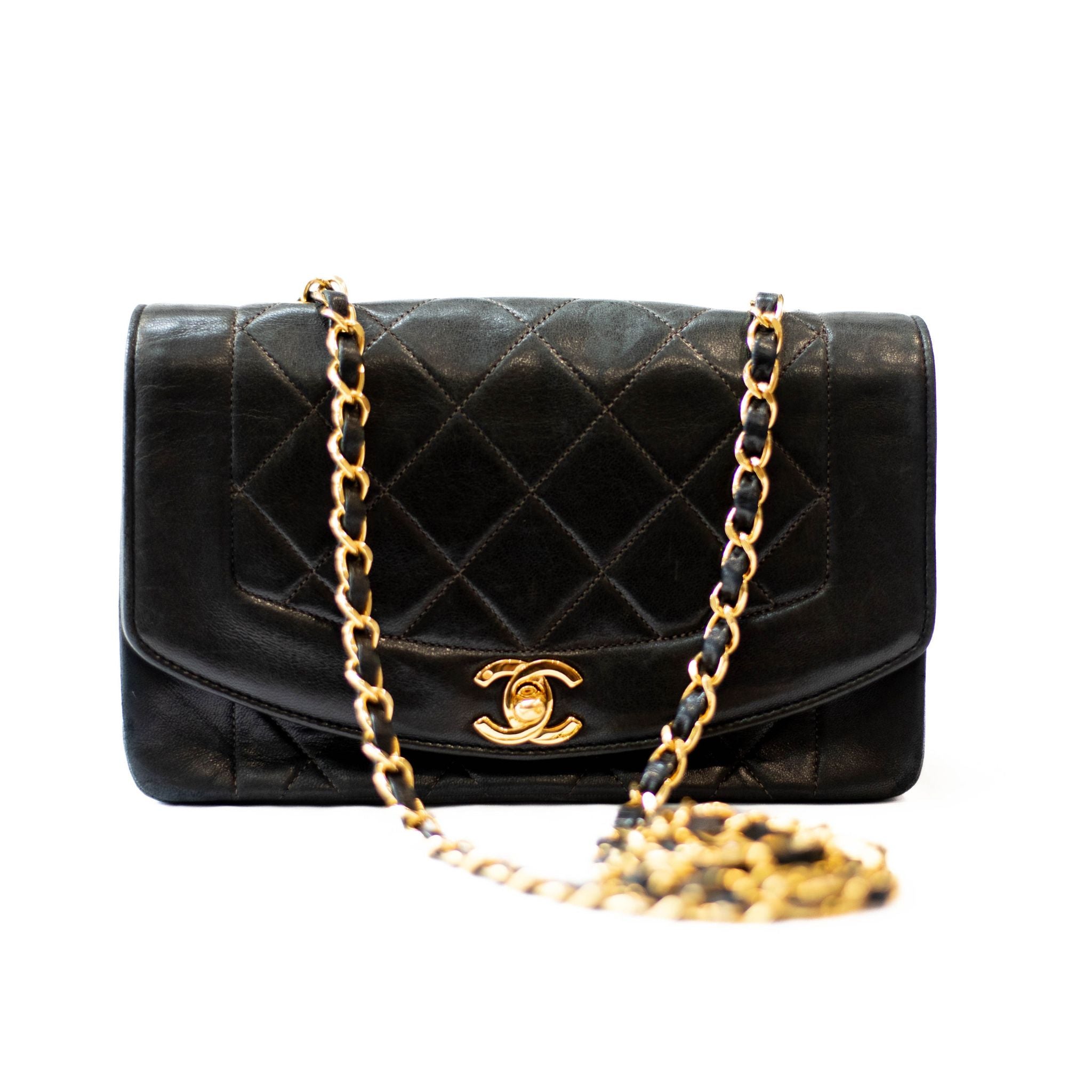 Chanel "Diana" Quilted Lambskin Shoulder Handbag - SOLD