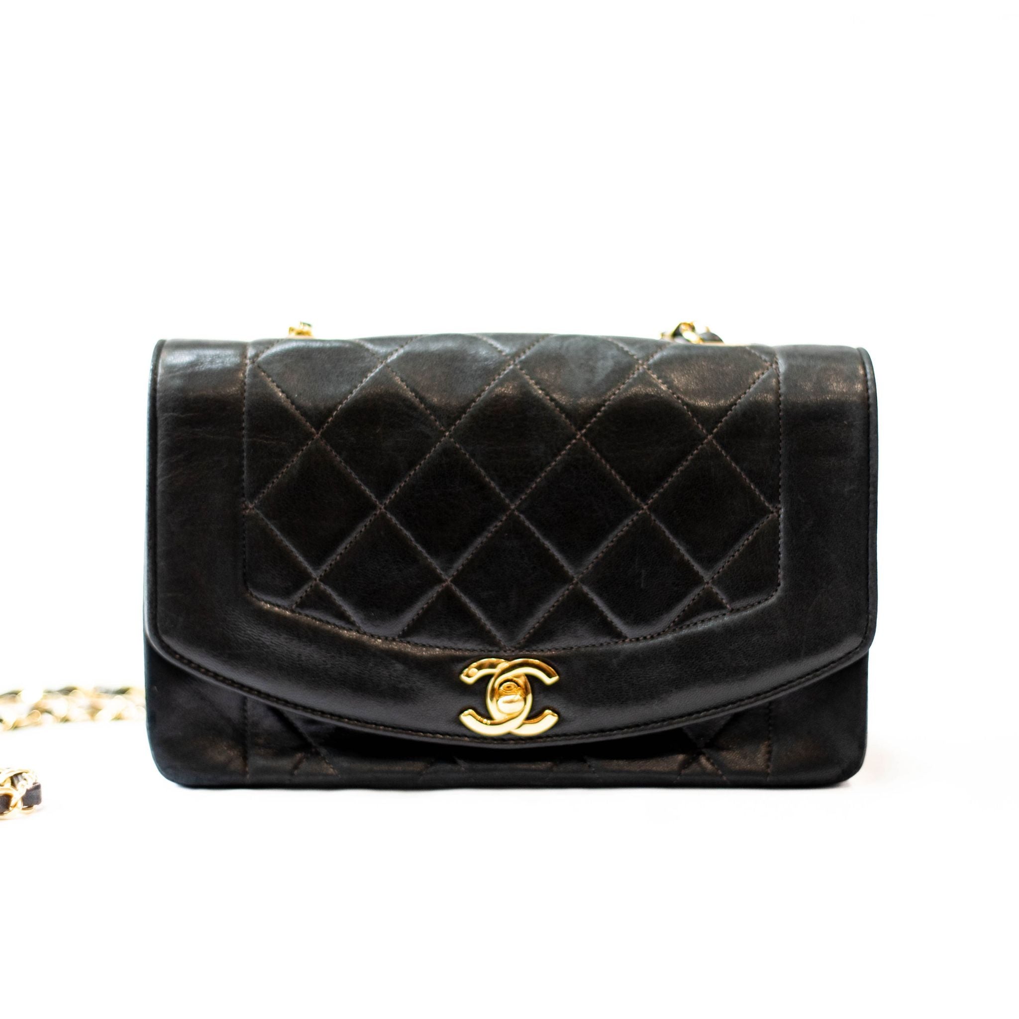 Chanel "Diana" Quilted Lambskin Shoulder Handbag - SOLD