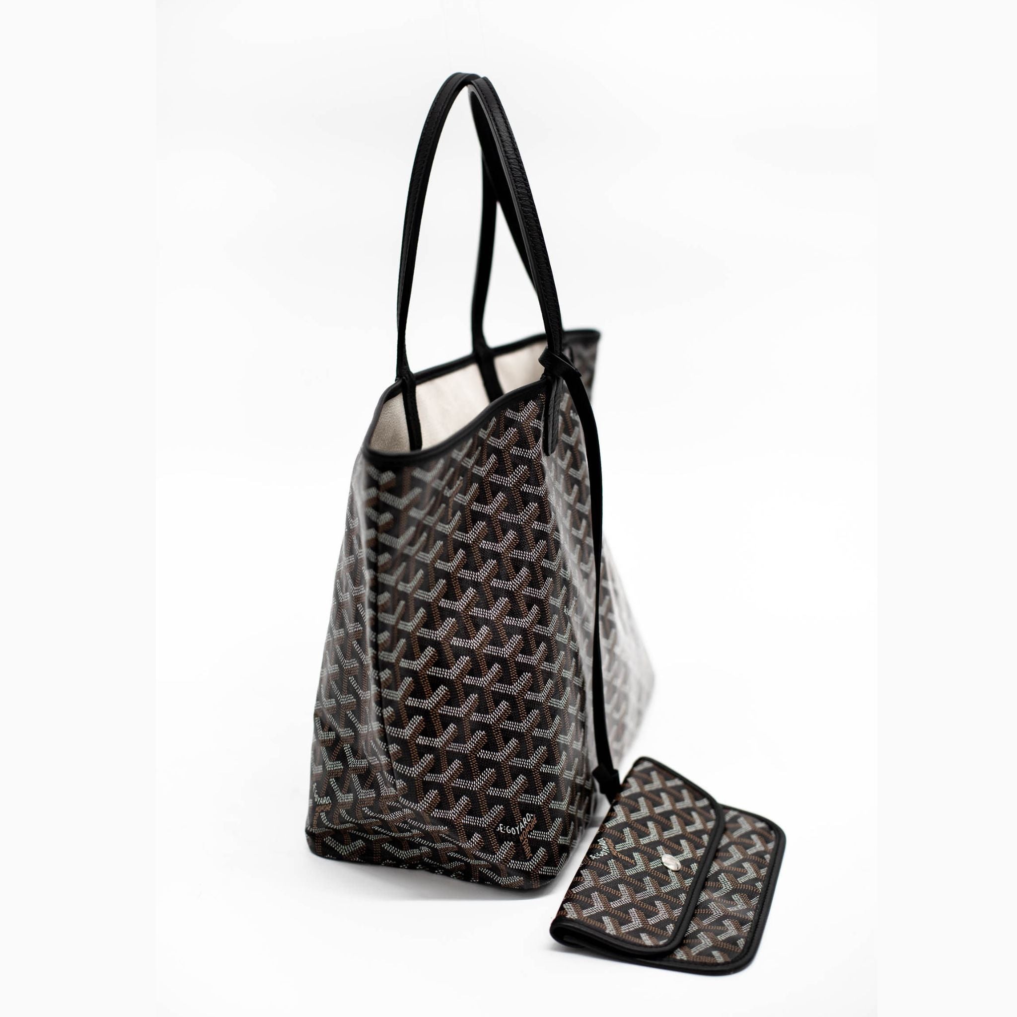 Goyard St. Louis PM Tote Handbag w/ pouch - Black