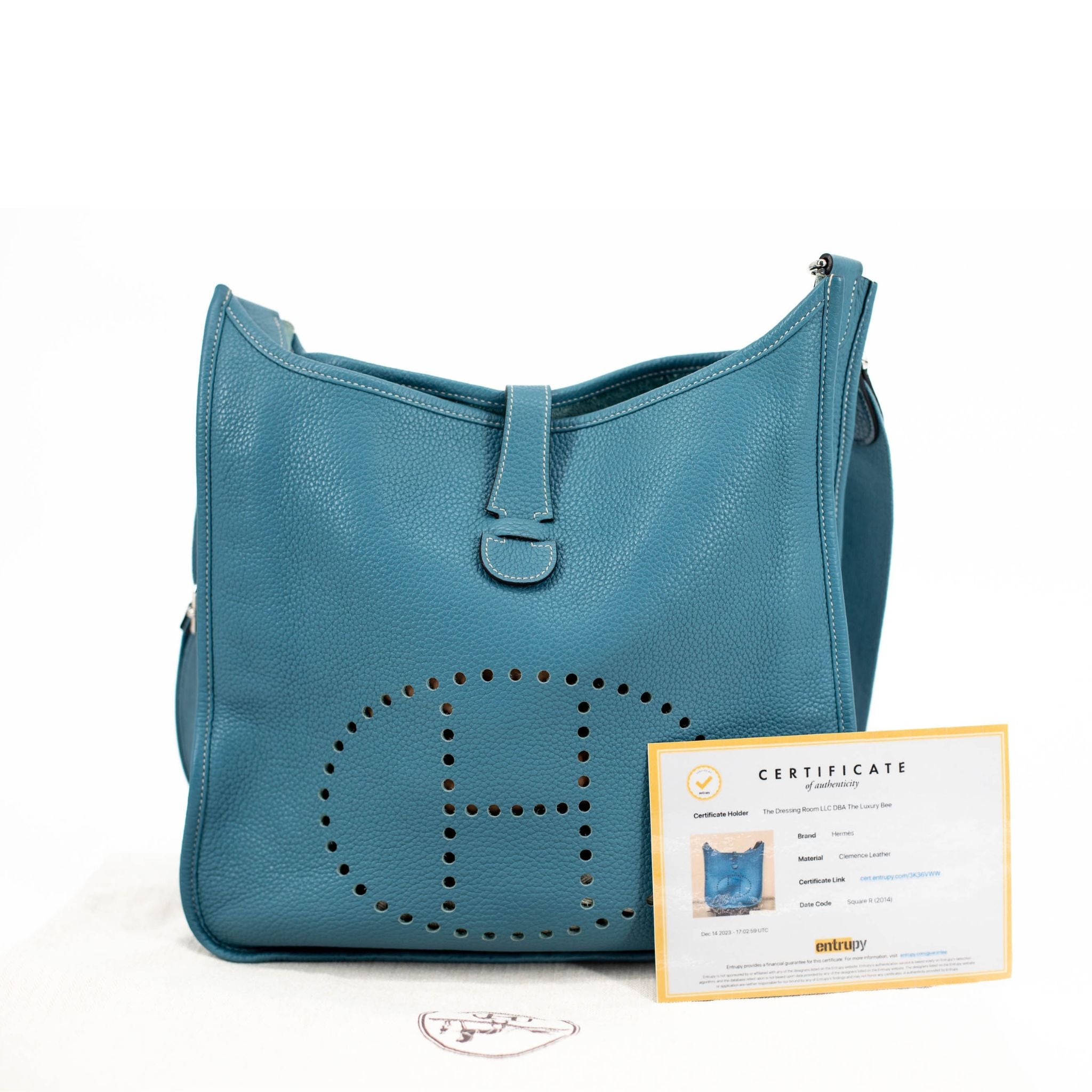 Hermes Taurillon Clemence Evelyne PM - Blue Jean