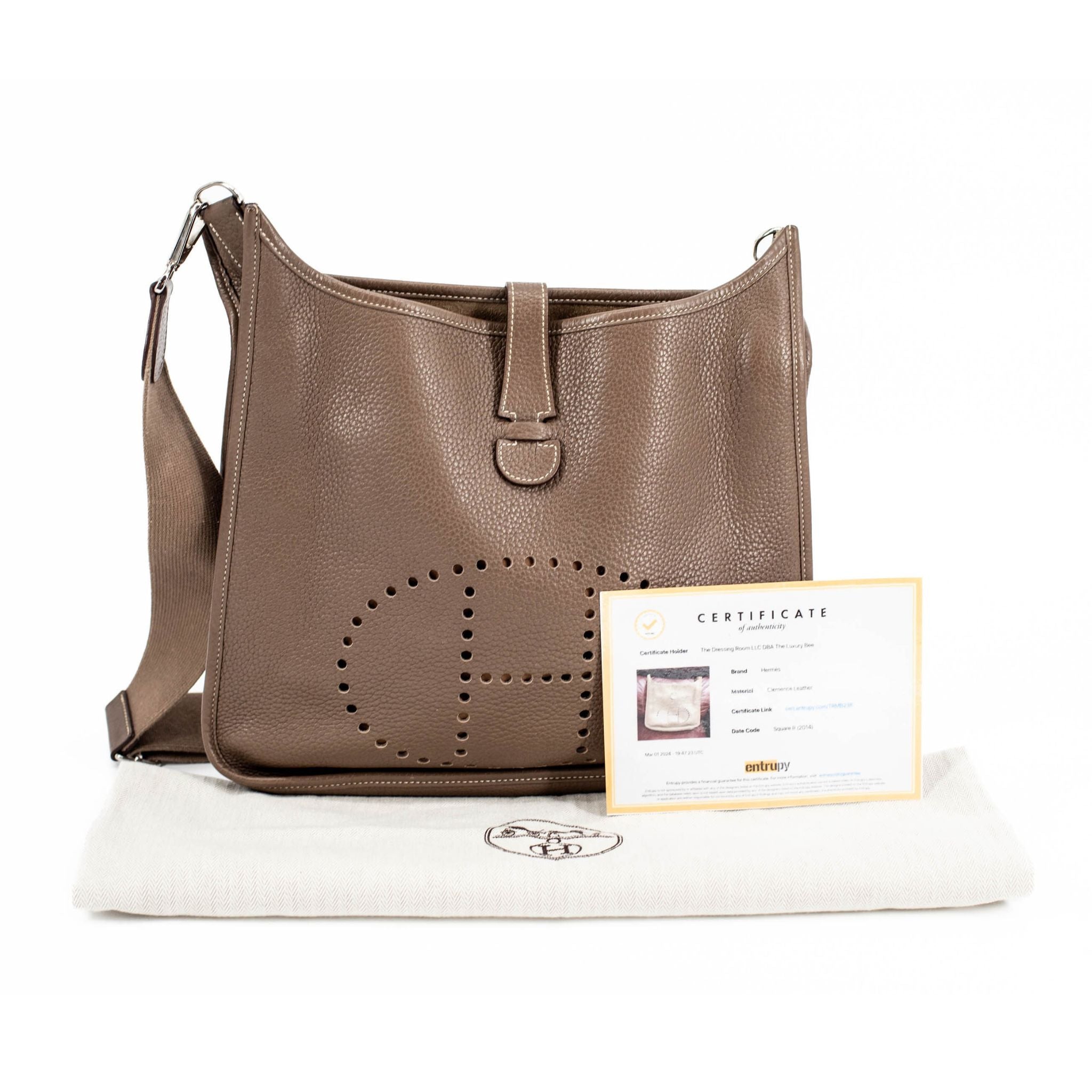 Hermes Taurillon Clemence Evelyne PM - Taupe