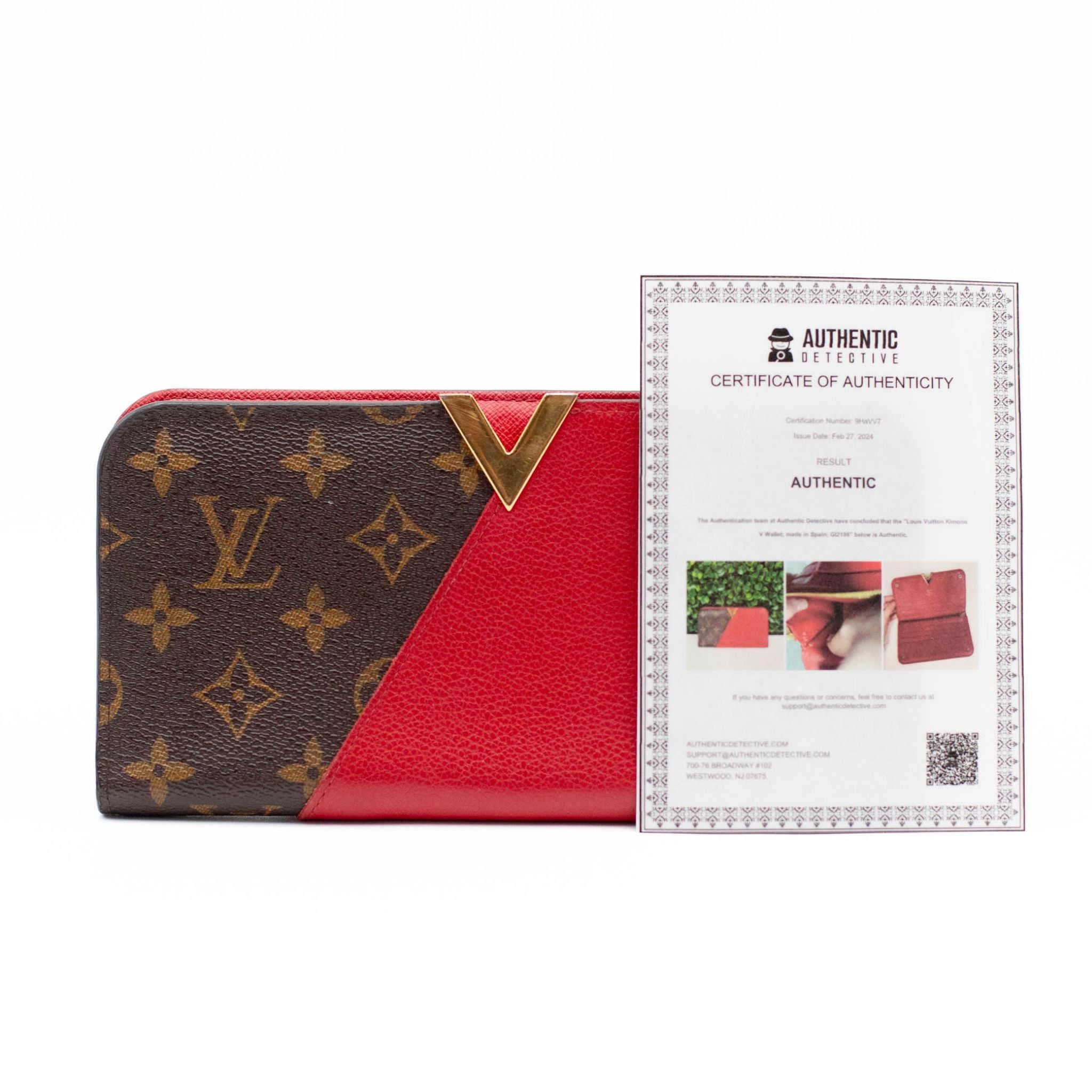 Louis Vuitton Kimono Wallet - Monogram Canvas & Red Calfskin