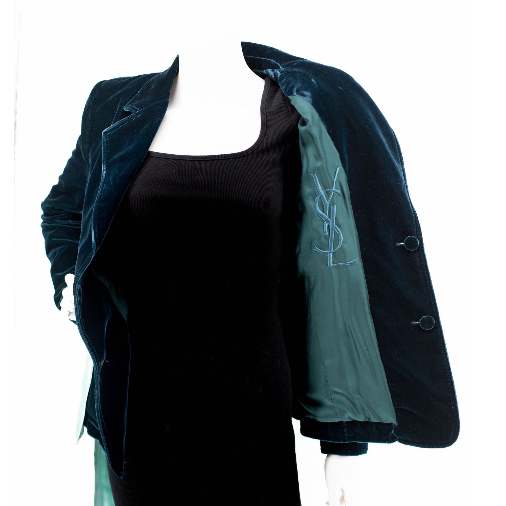 Tom Ford for YSL - Teal Velvet Bow Blazer - Runway F/W 2003 - SOLD