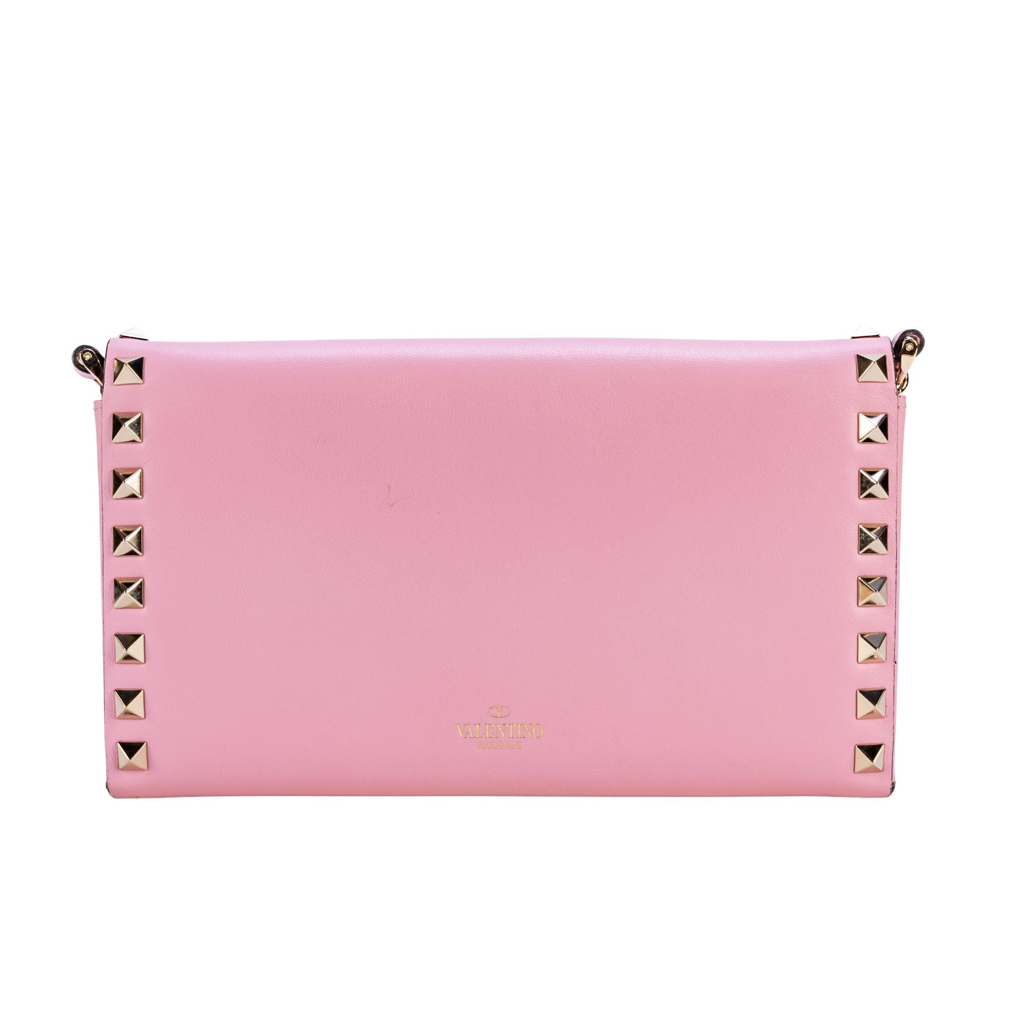 Valentino Garavani Rockstud Wallet on Chain - Pink