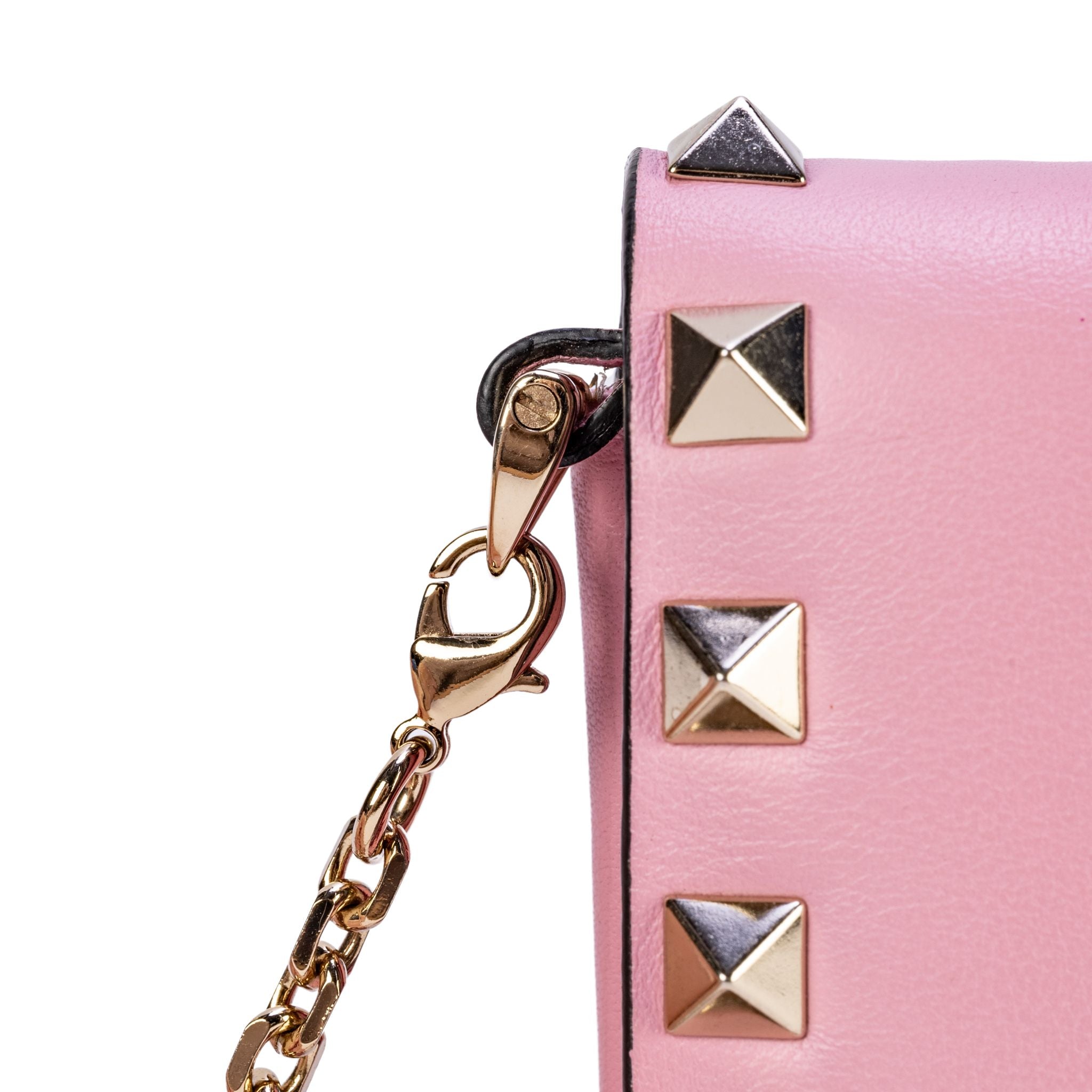 Valentino Garavani Rockstud Wallet on Chain - Pink